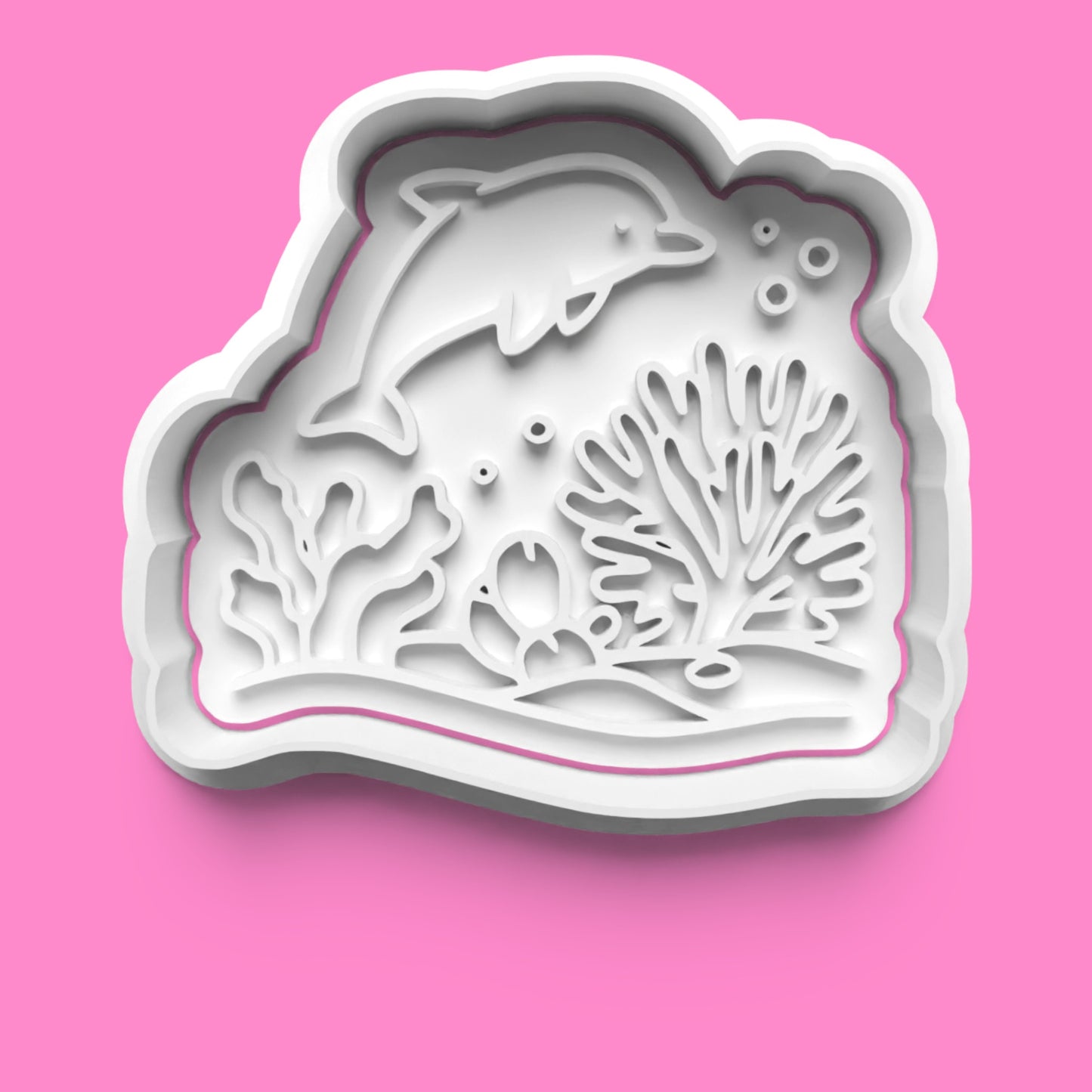 Coral Reef Cookie Cutter & Stamp Set | Tropical Beach, Sea Turtle, Dolphin & Coral Reef Designs | 7cm - 10cm