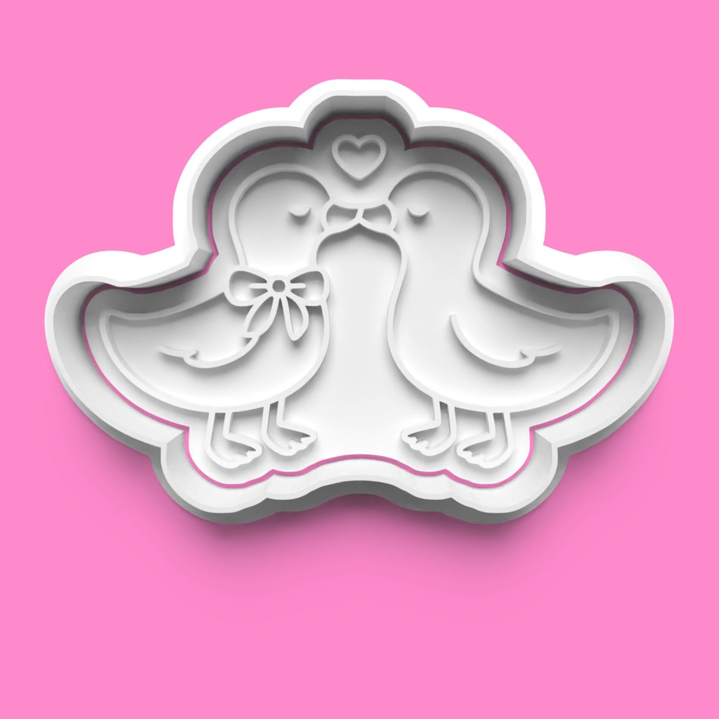 Goose in Love Cookie Cutter & Stamp Set | Cute Valentine's & Wedding Duck Designs | 7cm - 10cm