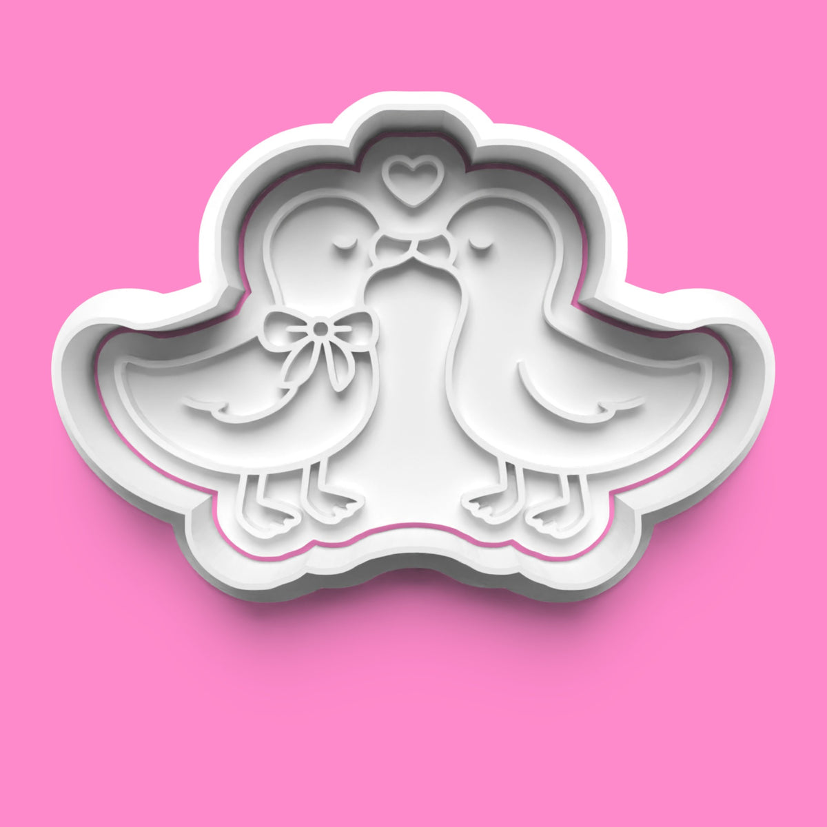 Goose in Love Cookie Cutter & Stamp Set | Cute Valentine's & Wedding Duck Designs | 7cm - 10cm