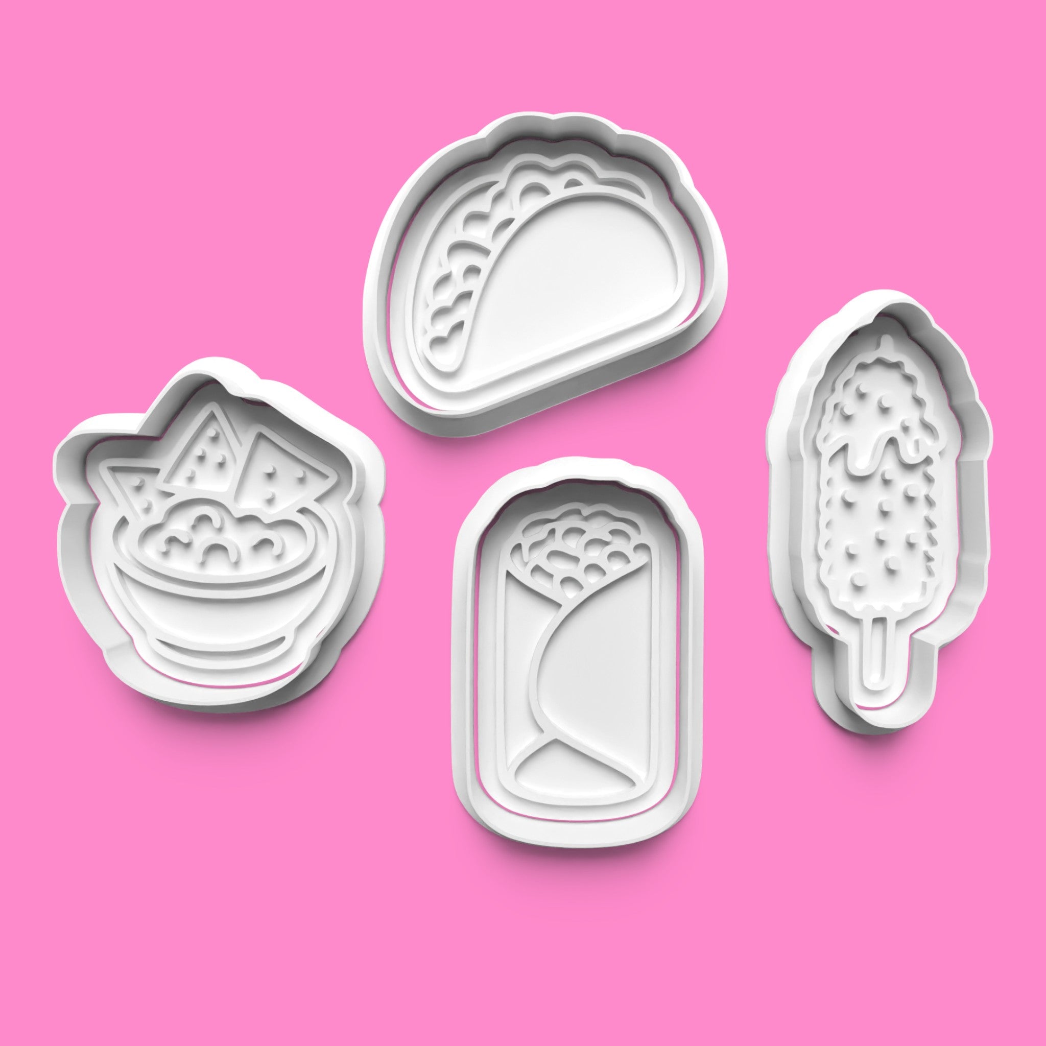 Mexican Food Cookie Cutters | Cute Taco & Burrito Biscuits Set. Food-Safe PLA in 7cm, 8cm & 10cm Sizes. Perfect for Taco Tuesdays & Fiesta Parties. Shop Now!