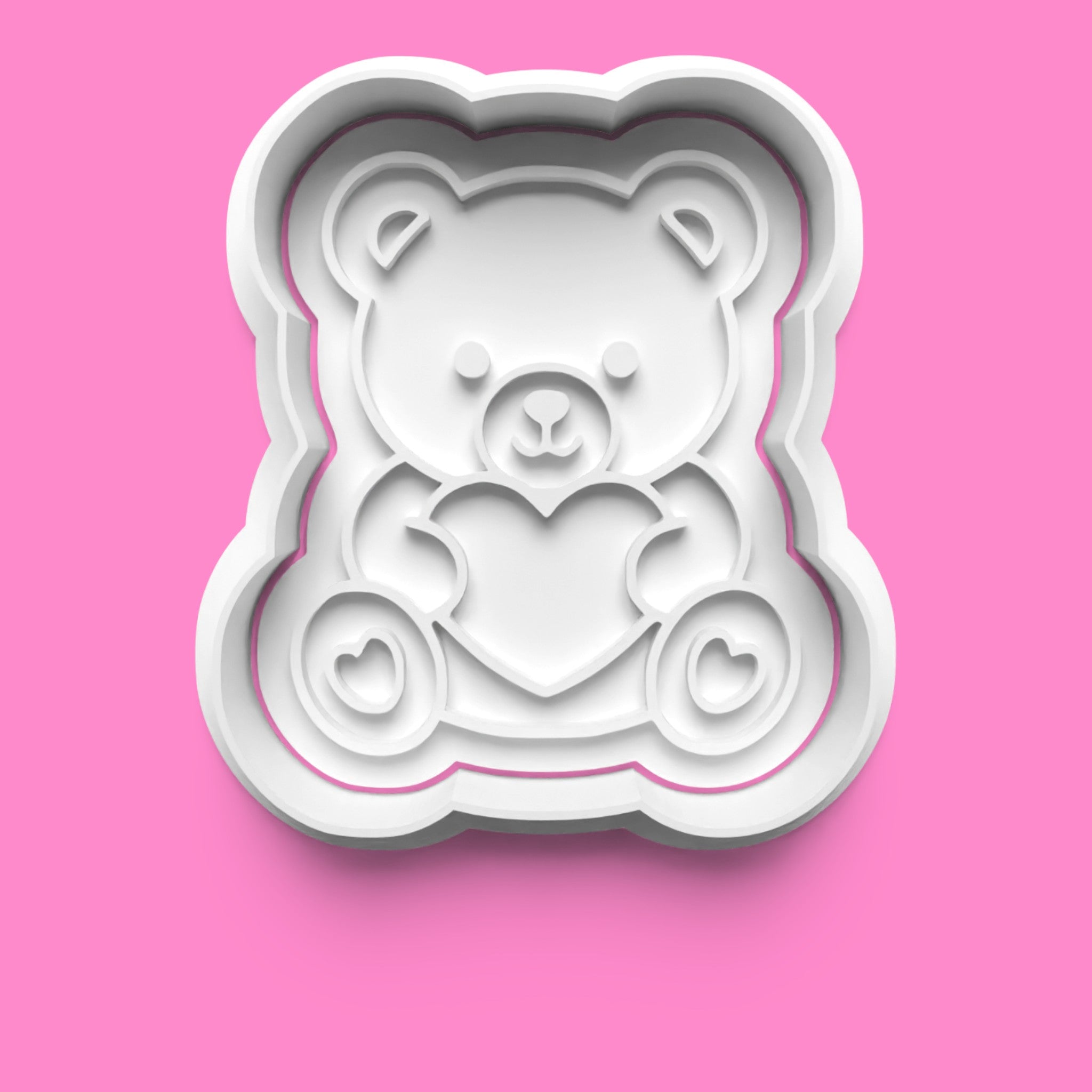 Kawaii Teddy Bear Cookie Cutter & Stamp Set | Cute Baby Shower & Birthday Bear Designs | 7cm - 10cm