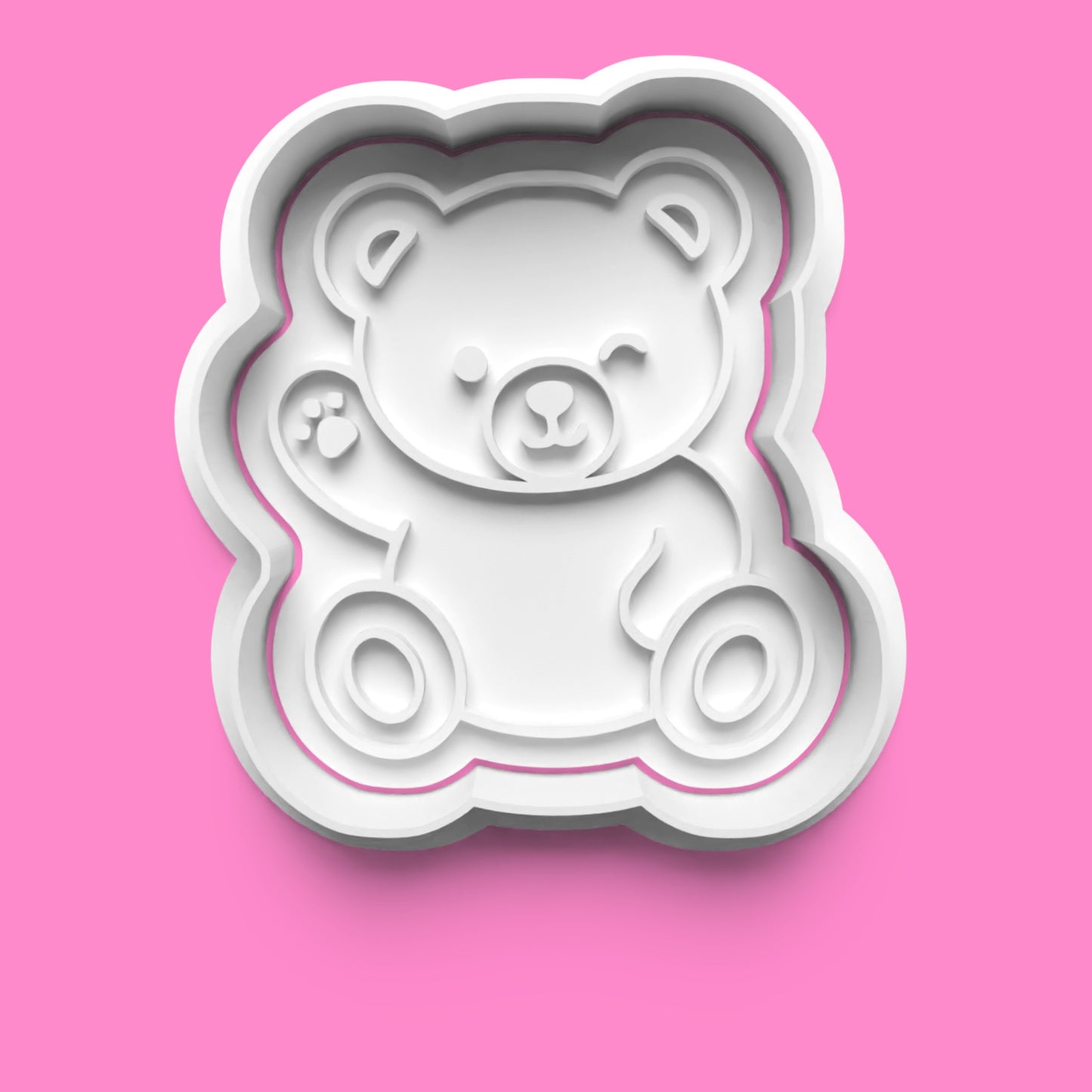 Kawaii Teddy Bear Cookie Cutter & Stamp Set | Cute Baby Shower & Birthday Bear Designs | 7cm - 10cm