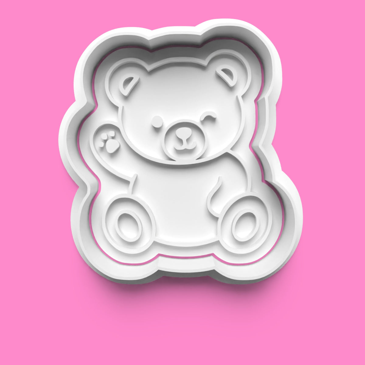 Kawaii Teddy Bear Cookie Cutter & Stamp Set | Cute Baby Shower & Birthday Bear Designs | 7cm - 10cm