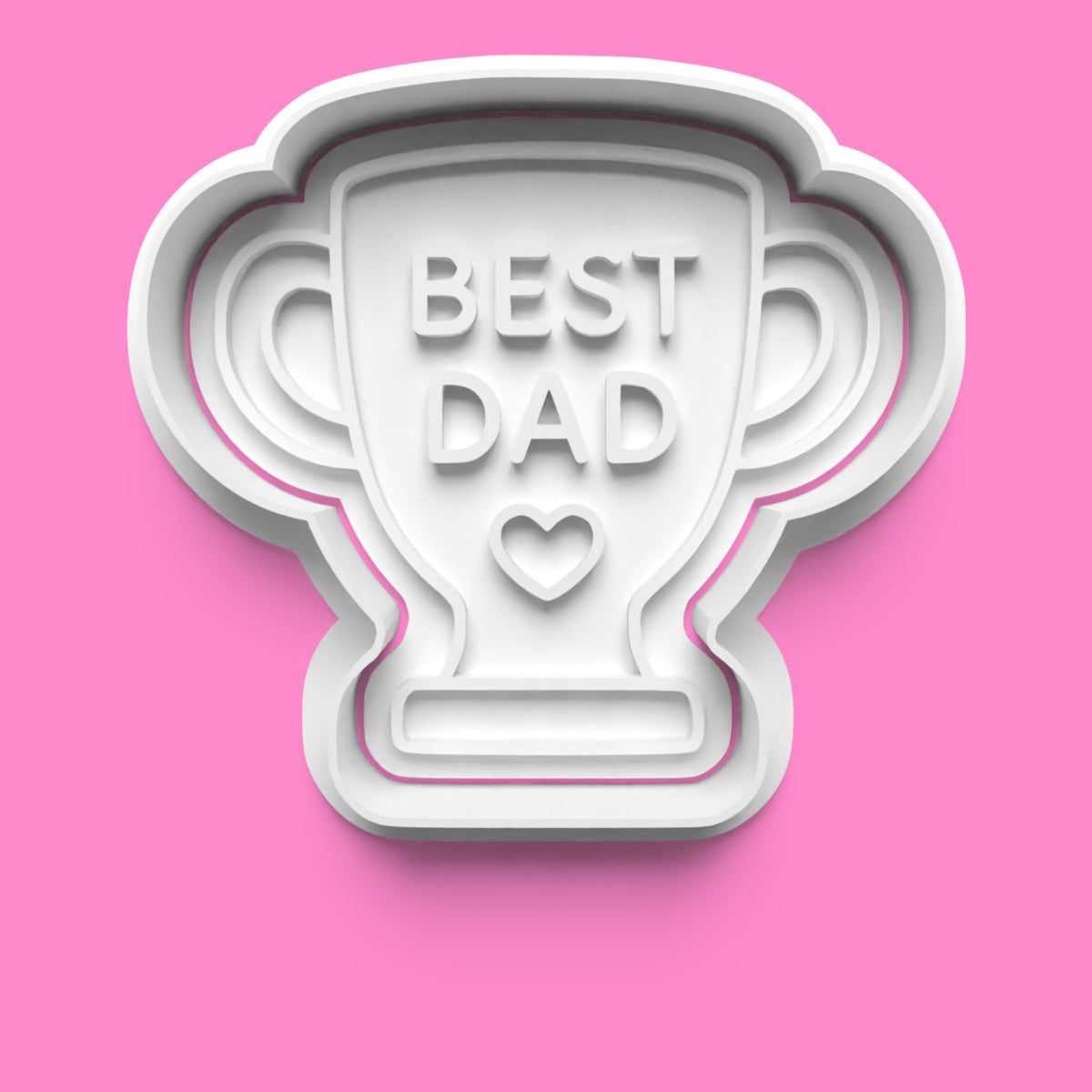 Father's Day Cookie Cutter & Stamp Set | Best Dad Trophy, Teddy Bear, Necktie & I Heart Dad Designs | 7cm - 10cm