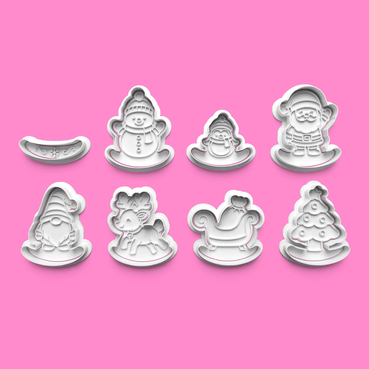 Christmas Cookie Cutters Set | Snowman Santa Gnome Reindeer Tree