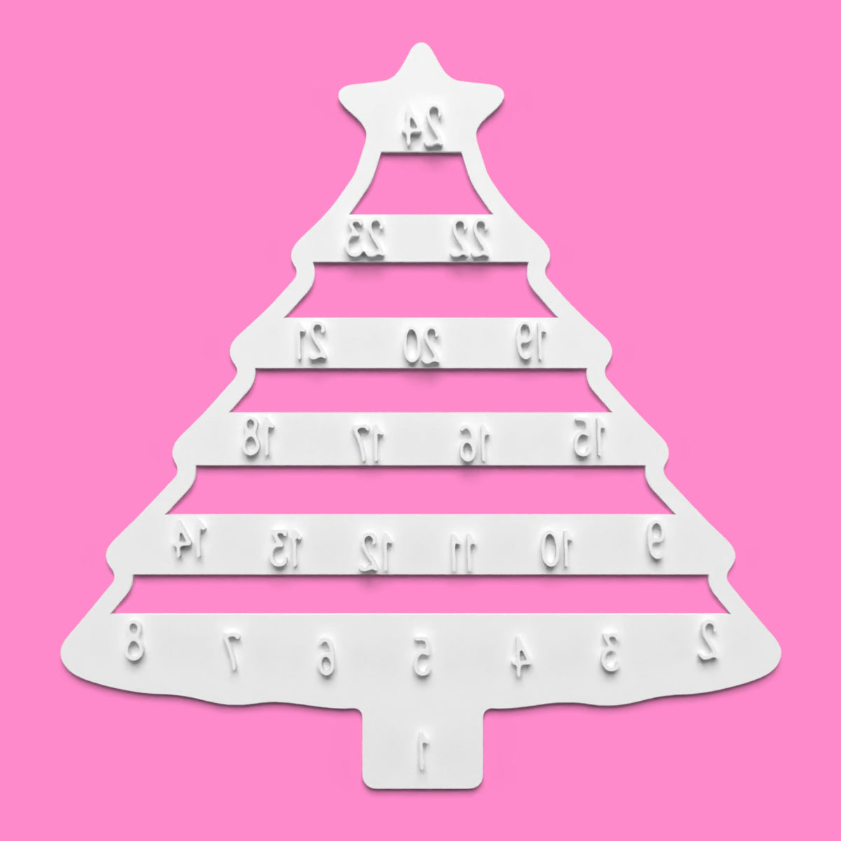 Christmas Tree Advent Calendar Cookie Cutter & Embosser Set – 24 Days