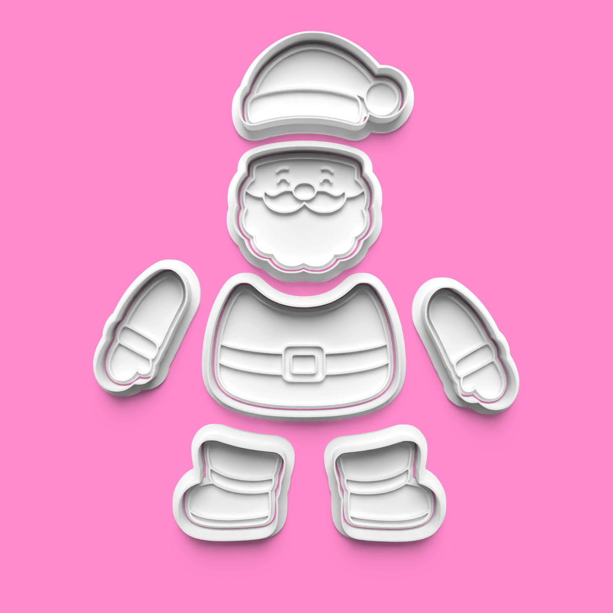 Santa Claus Cookie Cutter Set – Christmas Santa Face, Hat, Body, Arms & Boots