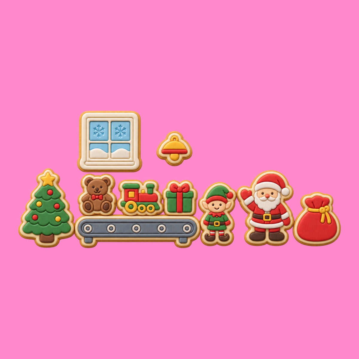 North Pole Workshop Christmas Cookie Cutter & Embosser Set.