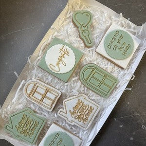 New Home House Warming Cookie Cutter and Embosser Stamp Set in 7cm or 10cm sizes.