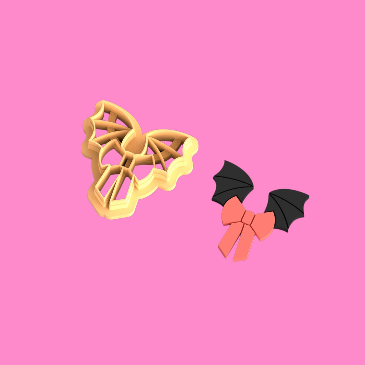 Bat Bow Clay Cutter β Kawaii Goth Perfection (Set of 5 or Singles)