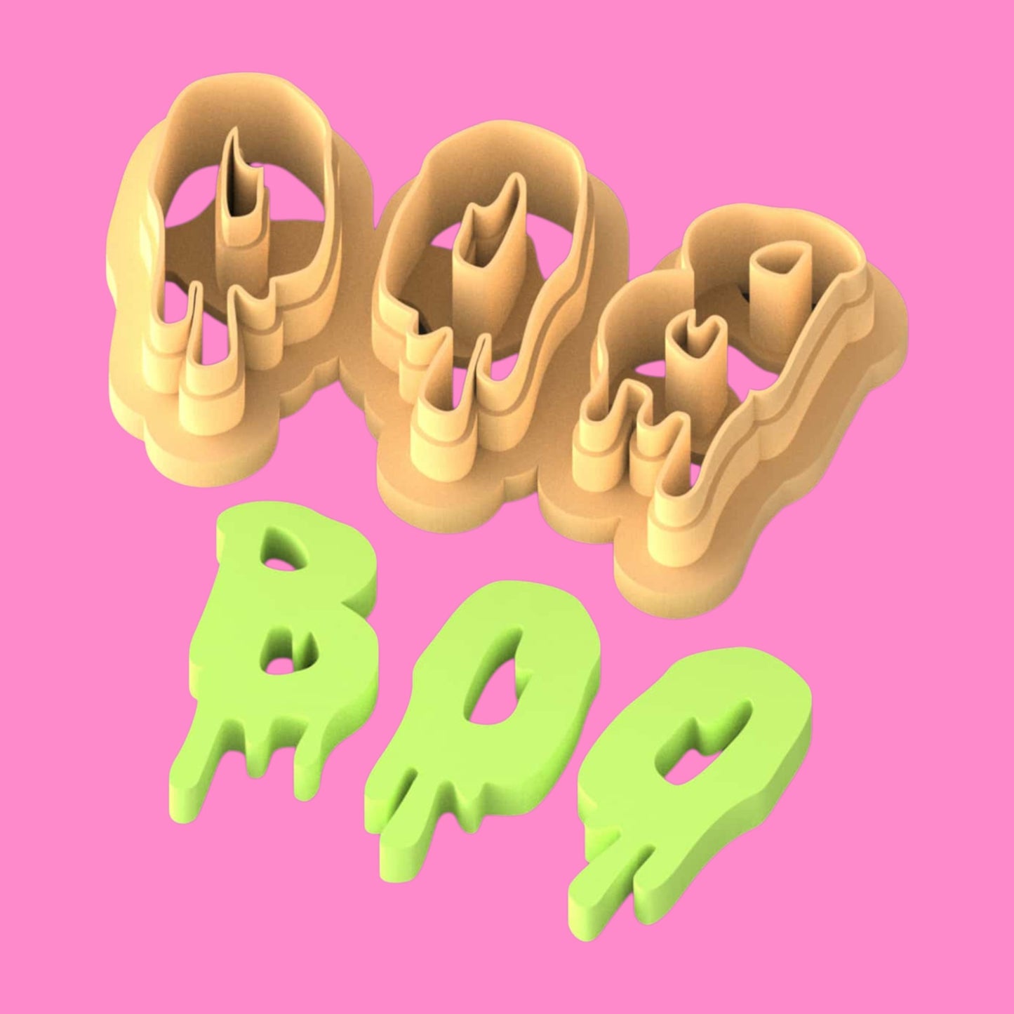 Slime Drip “BOO” Clay Cutter – Creepy-Cute Letter Set (5 Sizes or Full Set)