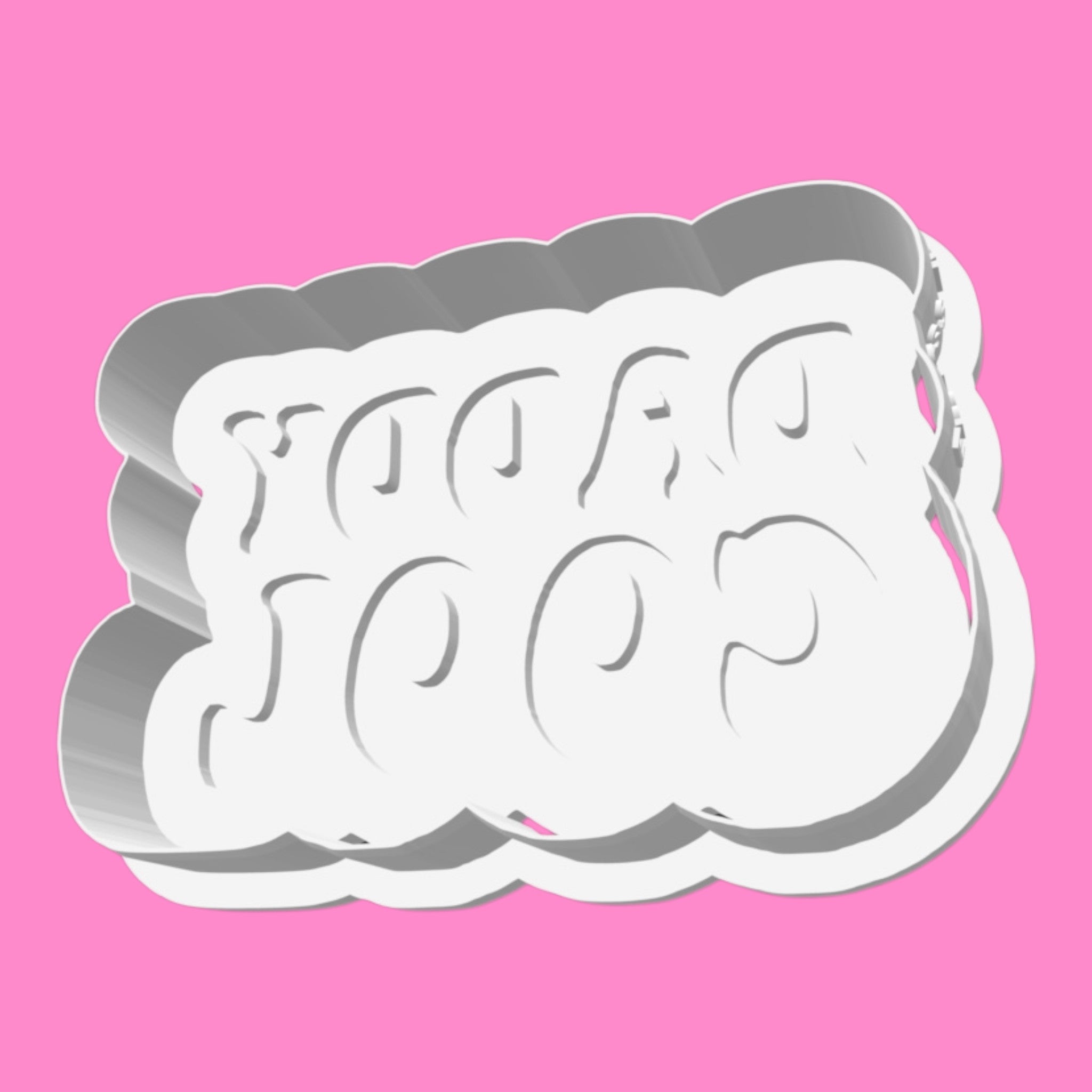 "Daddy Cool" Retro Script Bubble Cookie Cutter & Stamp | Fun Father's Day & Dad's Birthday Biscuit Cutter | 8cm