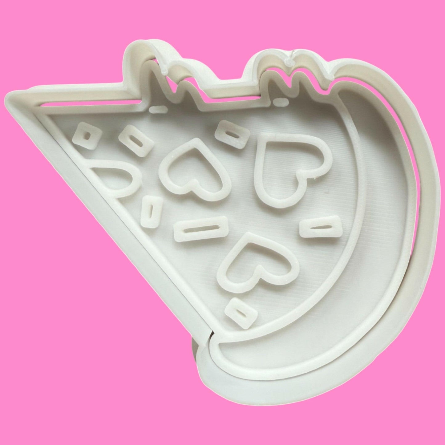Love Heart Pizza Slice with Dripping Cheese Cookie Cutter & Stamp | PLA