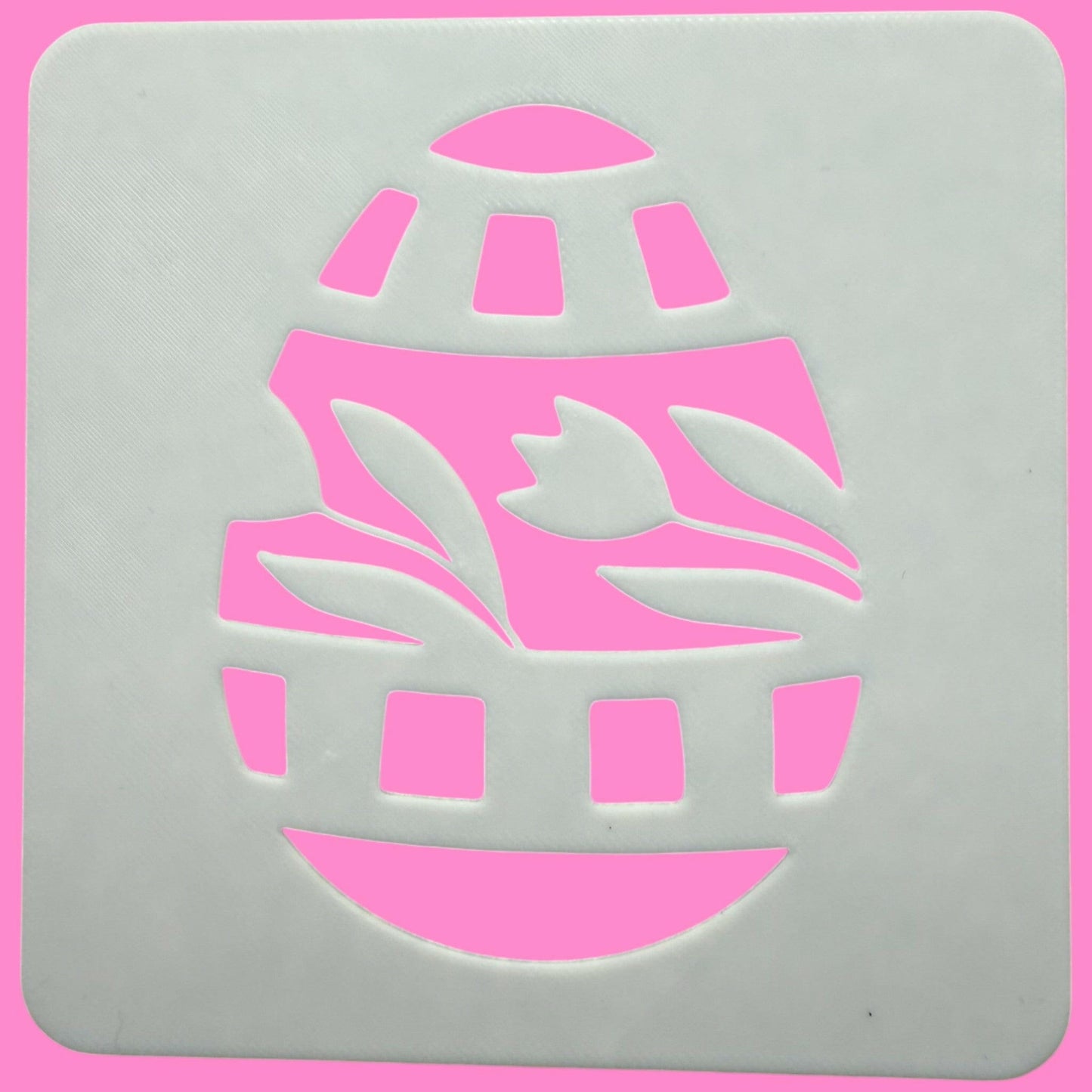 Easter Egg Stencil with Tulips – Easter Cookie & Cake Decorating Sheet"