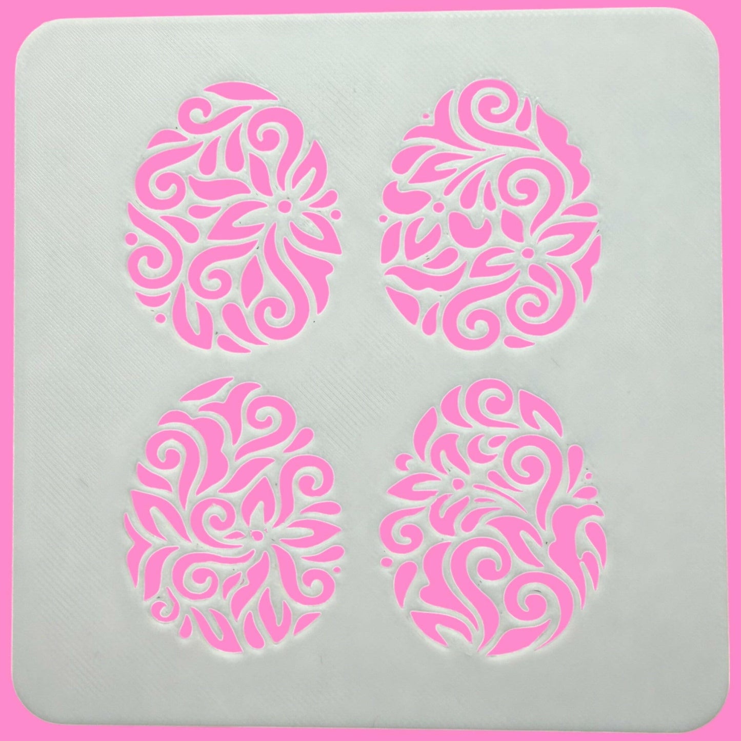 Four Easter Eggs Stencil – Easter Cookie & Cake Decorating Sheet"