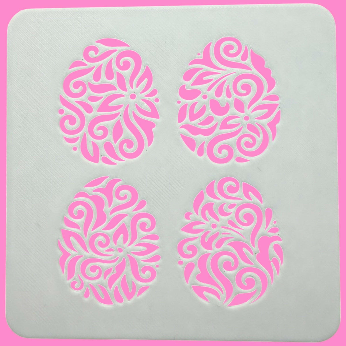 Four Easter Eggs Stencil – Easter Cookie & Cake Decorating Sheet"