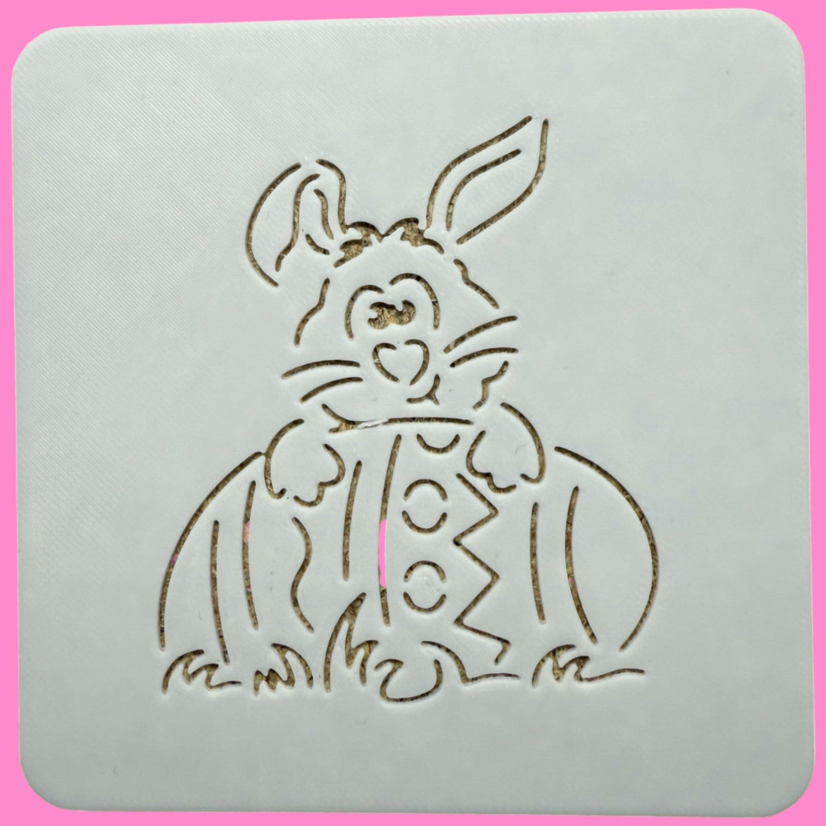 Easter Bunny with Egg Stencil – Easter Cookie & Cake Decorating Sheet"