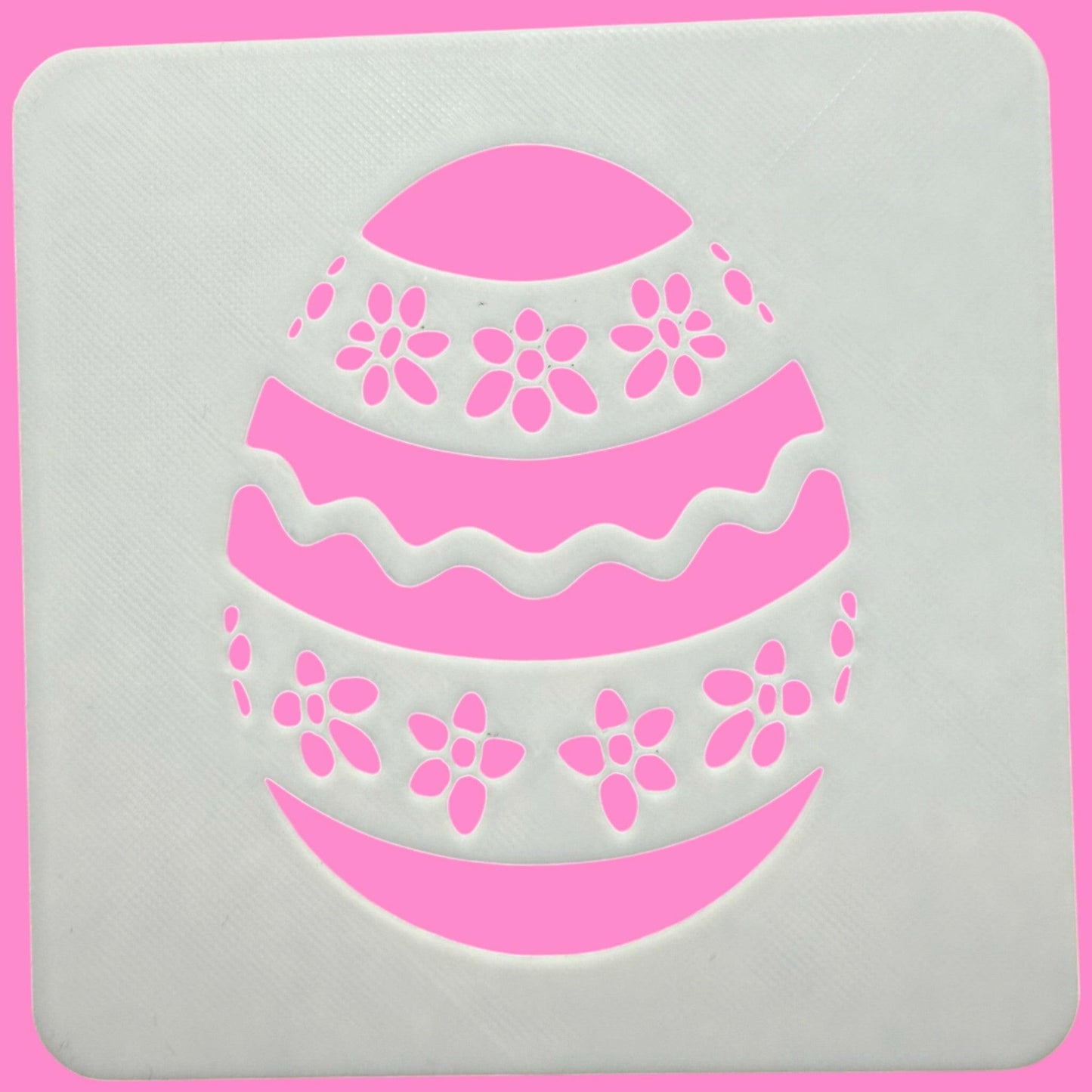 Easter Egg with Flower Pattern Stencil – Easter Cookie & Cake Decorating Sheet"