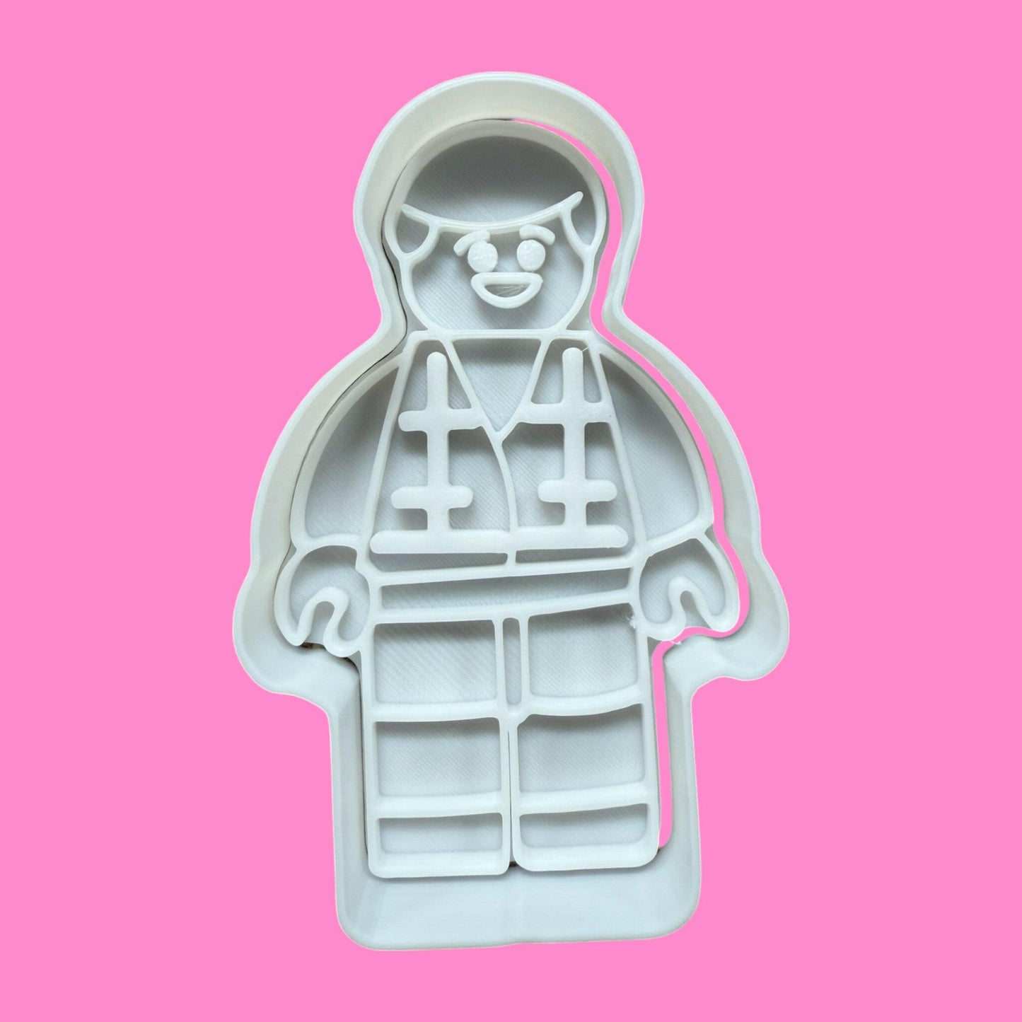 LEGO-Inspired Cookie Cutter Set – Brick, Minifigure, Face, and Square Block Designs.