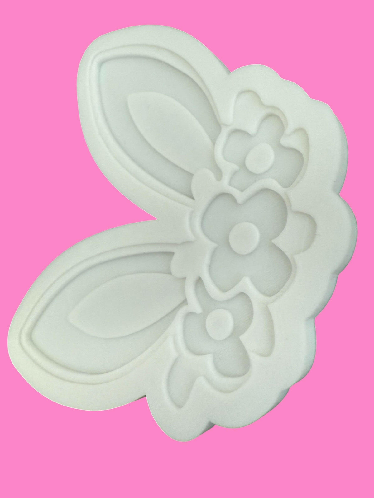Bunny Ears and Flowers Multilayered Stamp and Cookie Cutter – Adorable Baking Tool.