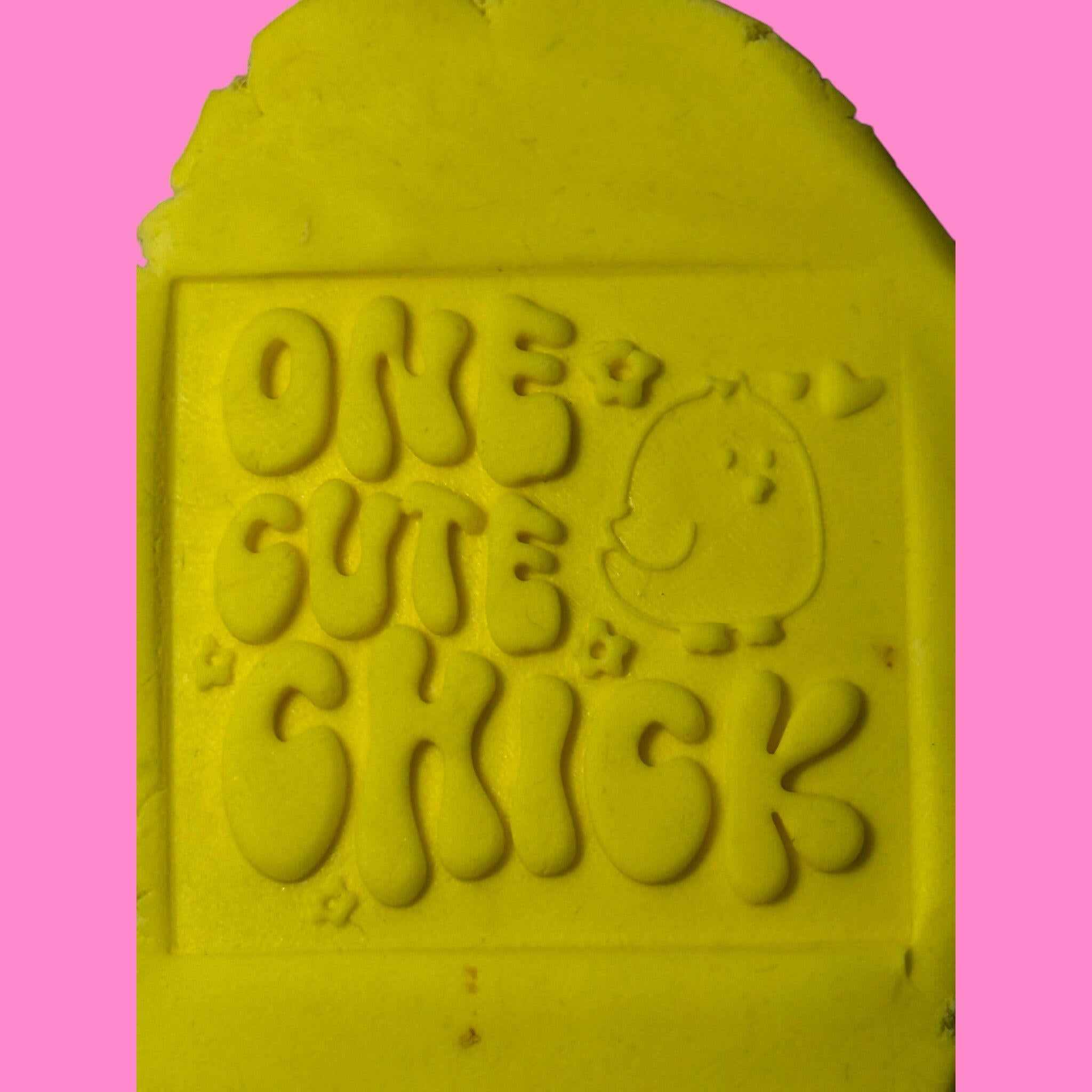 "One Cute Chick" Cookie Cutter & Outboss Stamp | First Birthday & Easter Design | PLA.