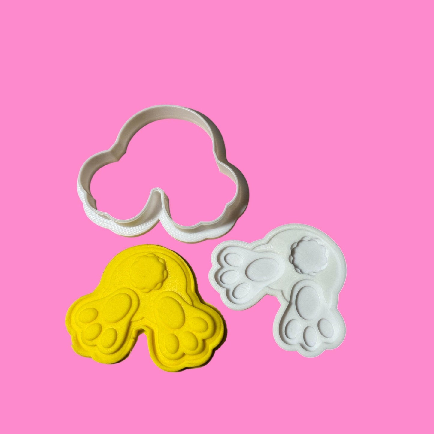 Multilayered Bunny Cookie Cutter | Layered Tail, Feet & Foot Pads | PLA.