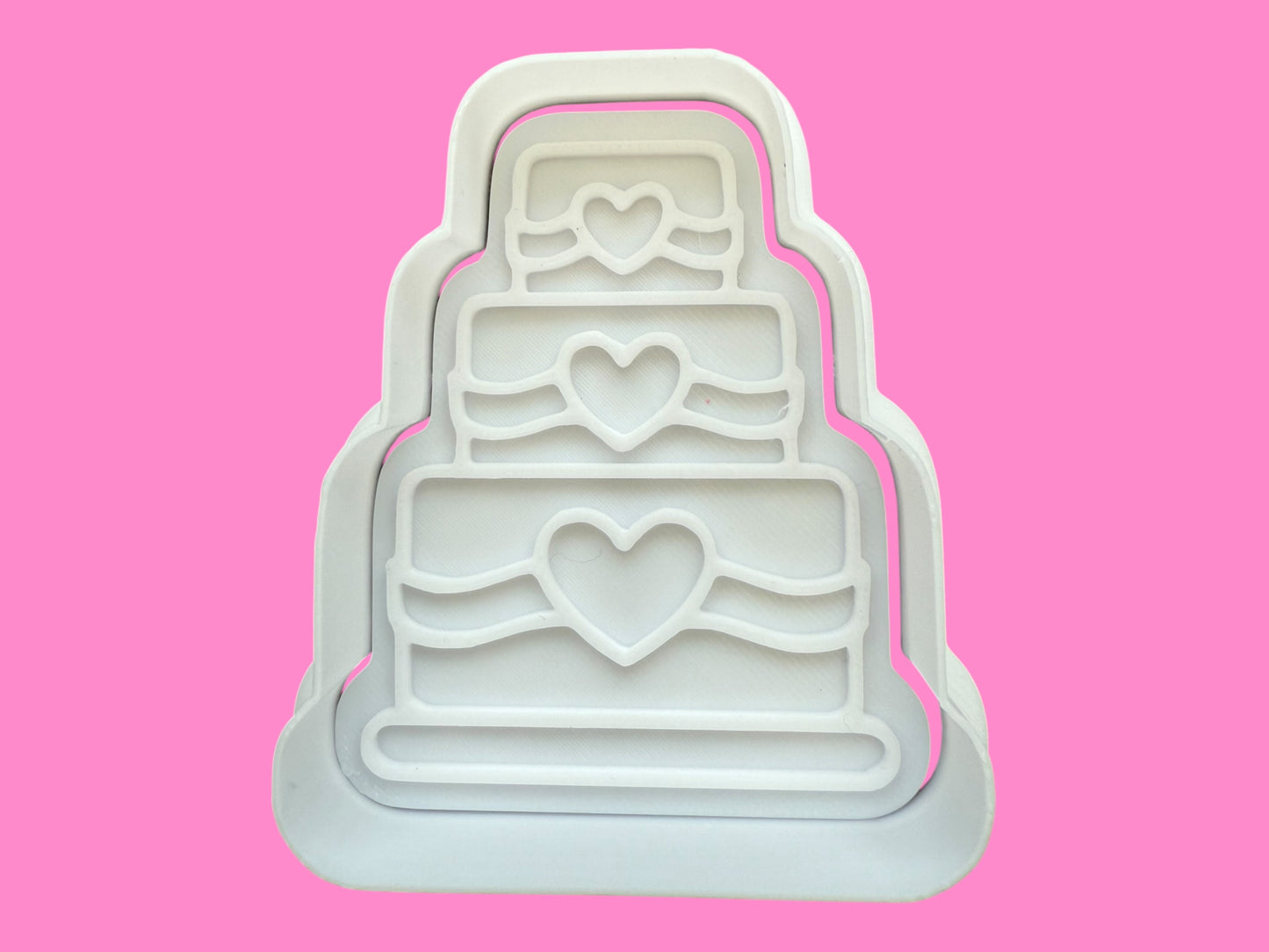 3-Tier Wedding Cake with Love Hearts Cookie Cutter & Embosser Stamp – Romantic Celebration Collection