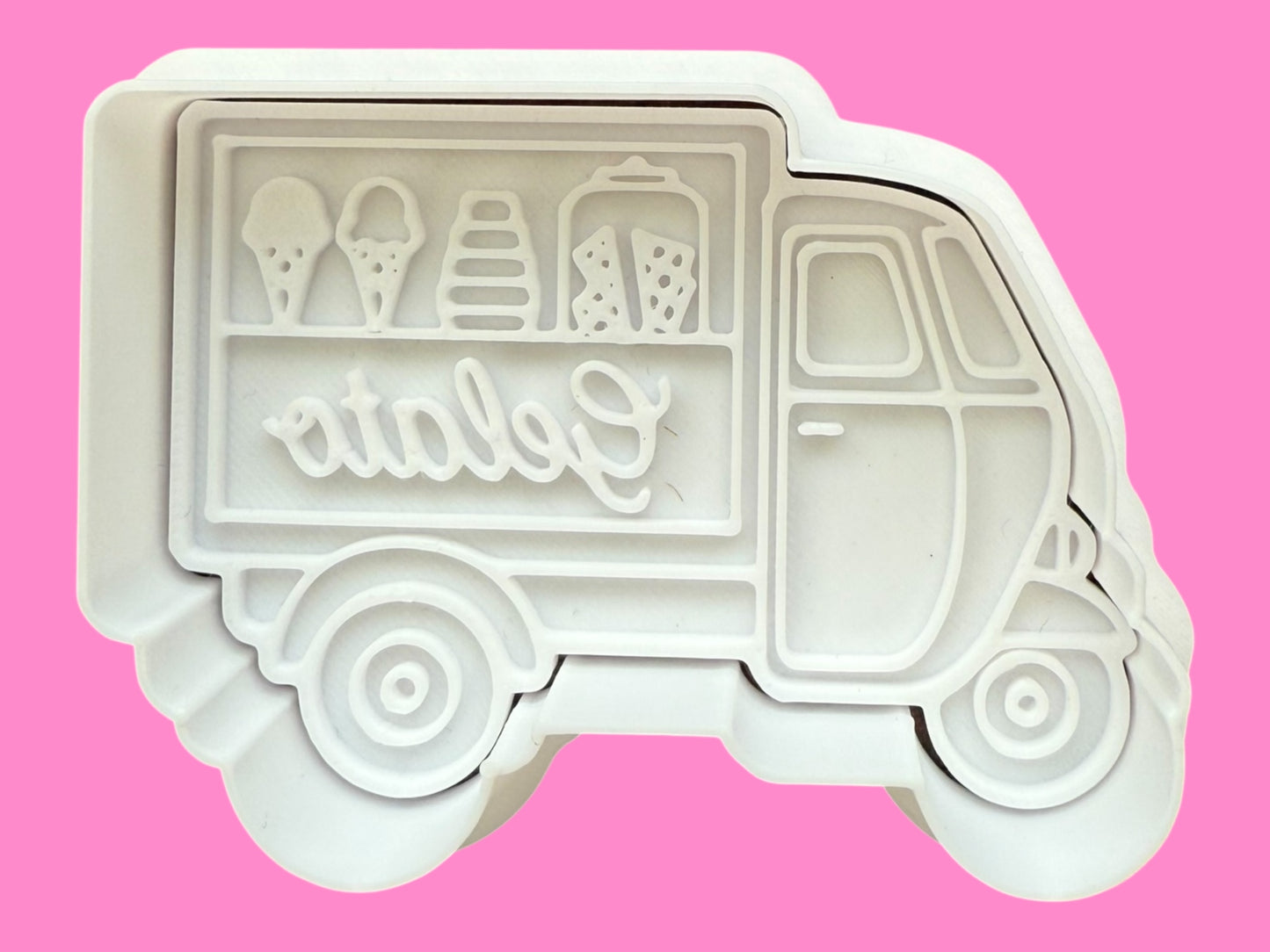 Gelato Ice Cream Moped Van Cookie Cutter & Embosser Stamp – Vintage Summer Sweets Collection