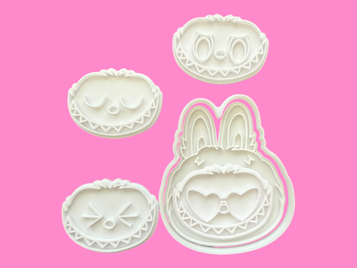 Mix & Match Cookie Cutter & Embosser Stamp Set โ Interchangeable Face Frame Collection