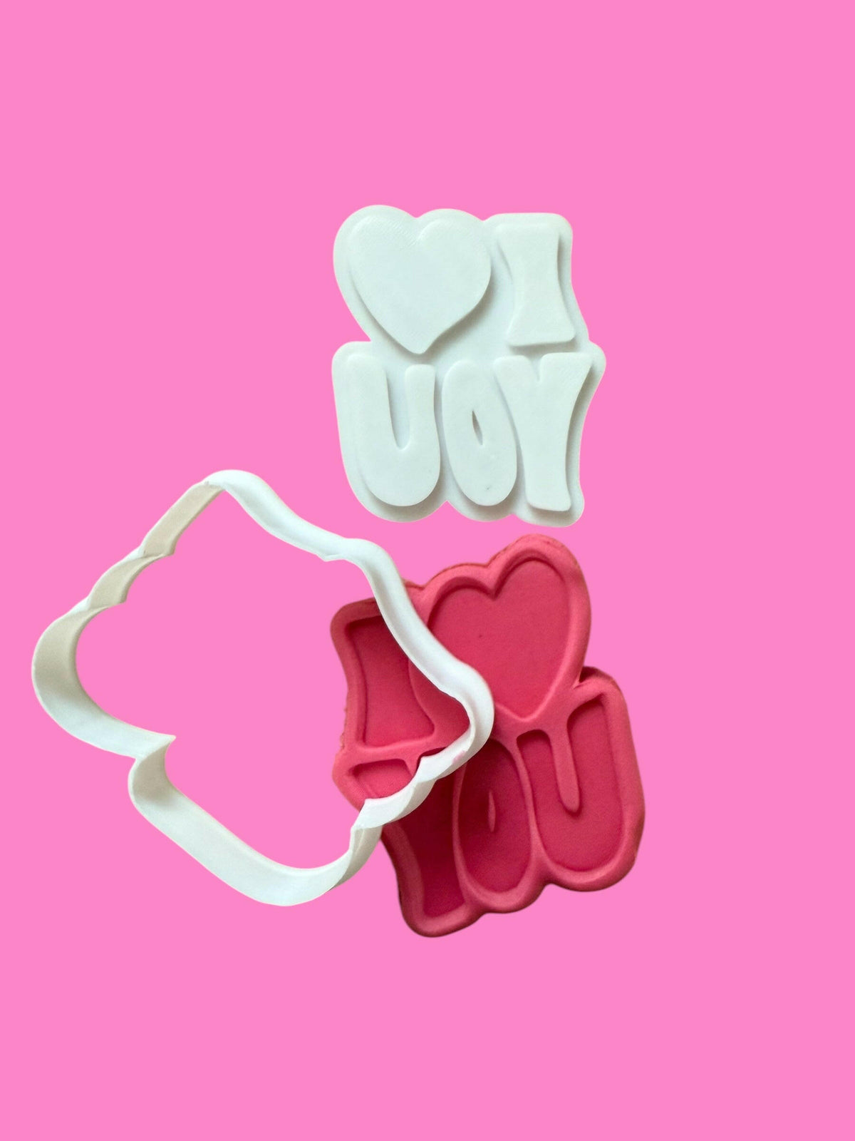 I Love You Font Cookie Cutter & Stamp Set (8cm) | Birthday Baking | PLA.