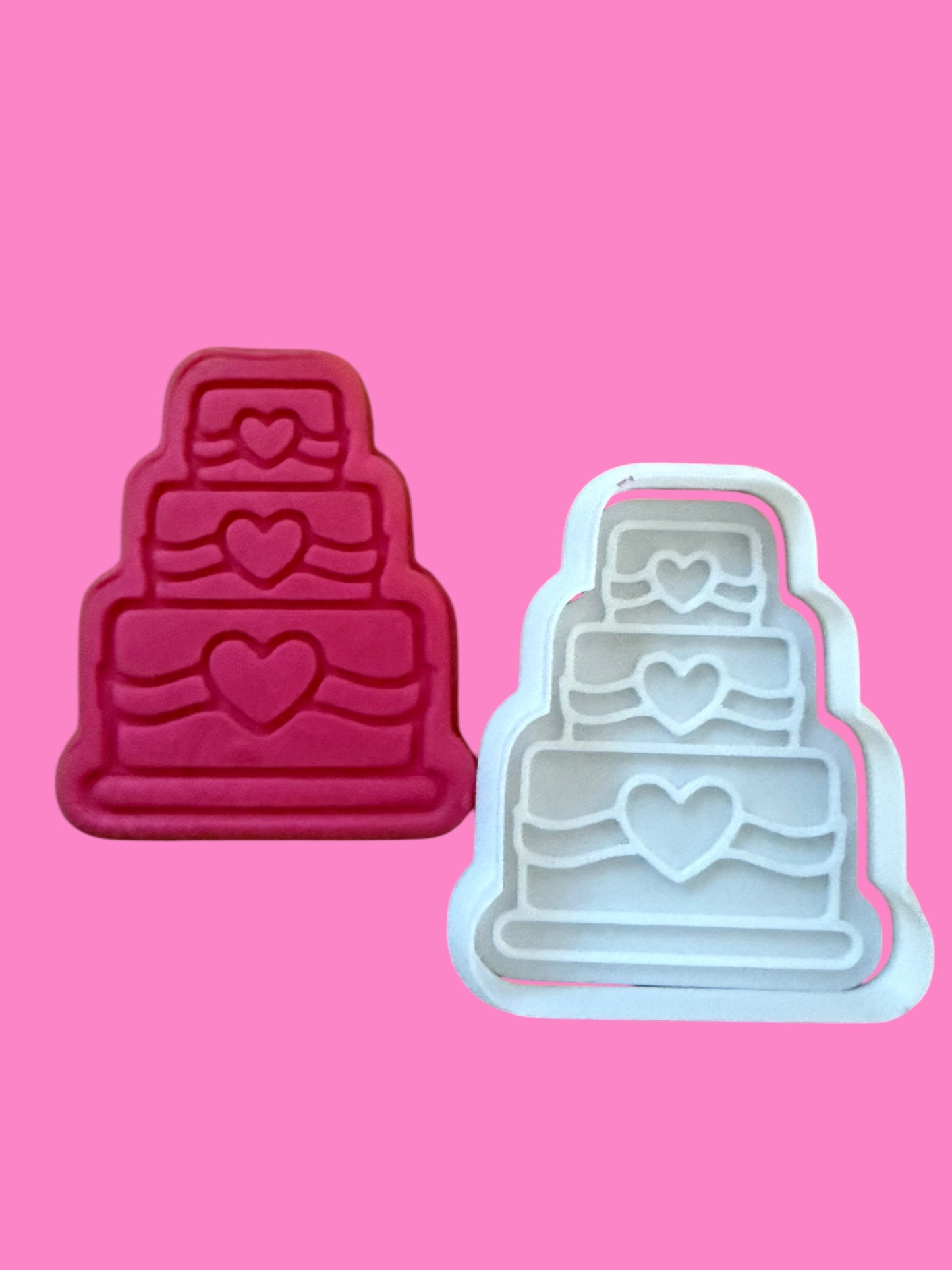 Wedding Cake Cookie Cutter & Stamp – Elegant Tiered Cake Design for Bridal Bakes