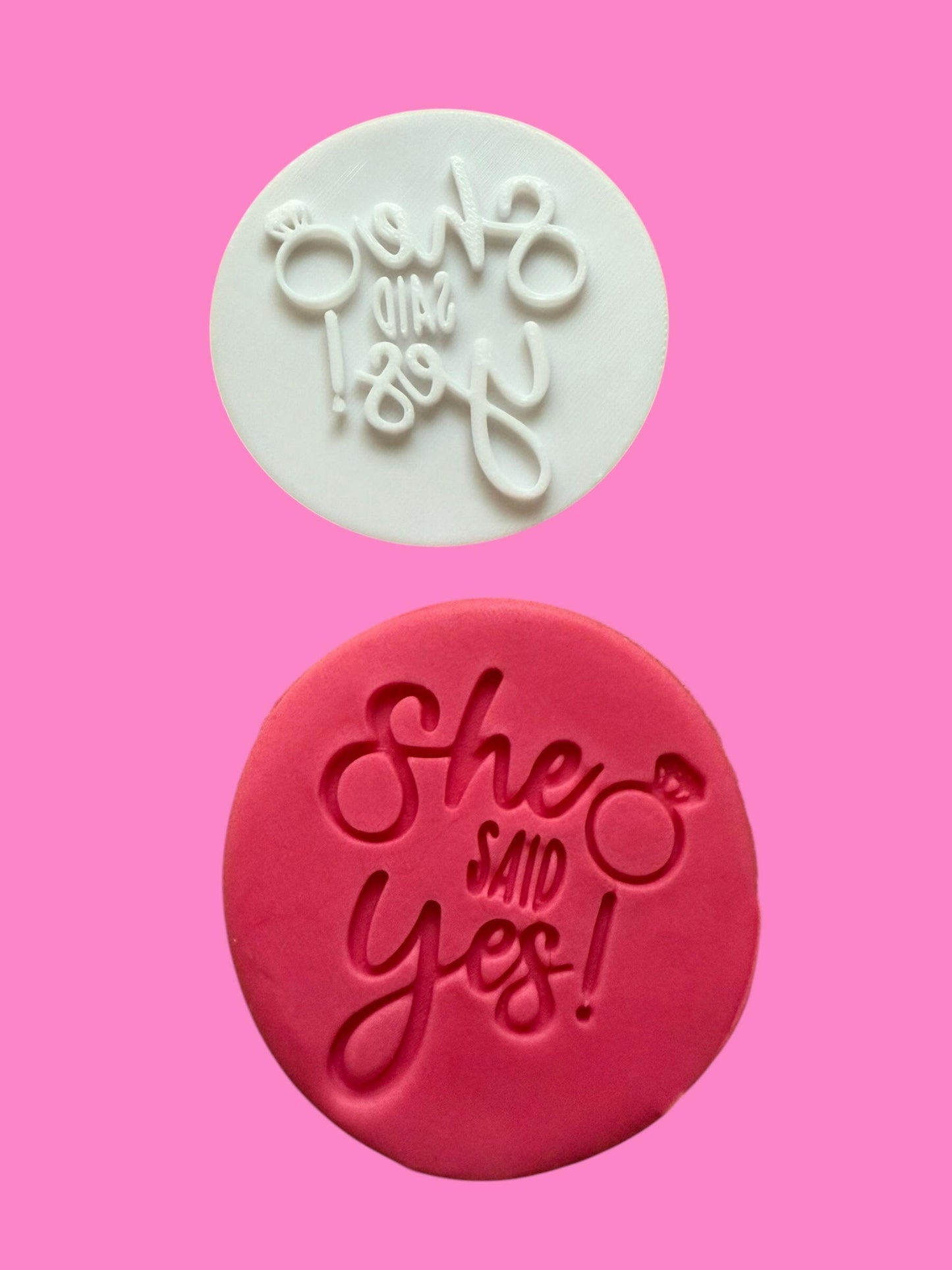 “She Said Yes” Cookie Cutter & Stamp | Engagement Ring Design | PLA