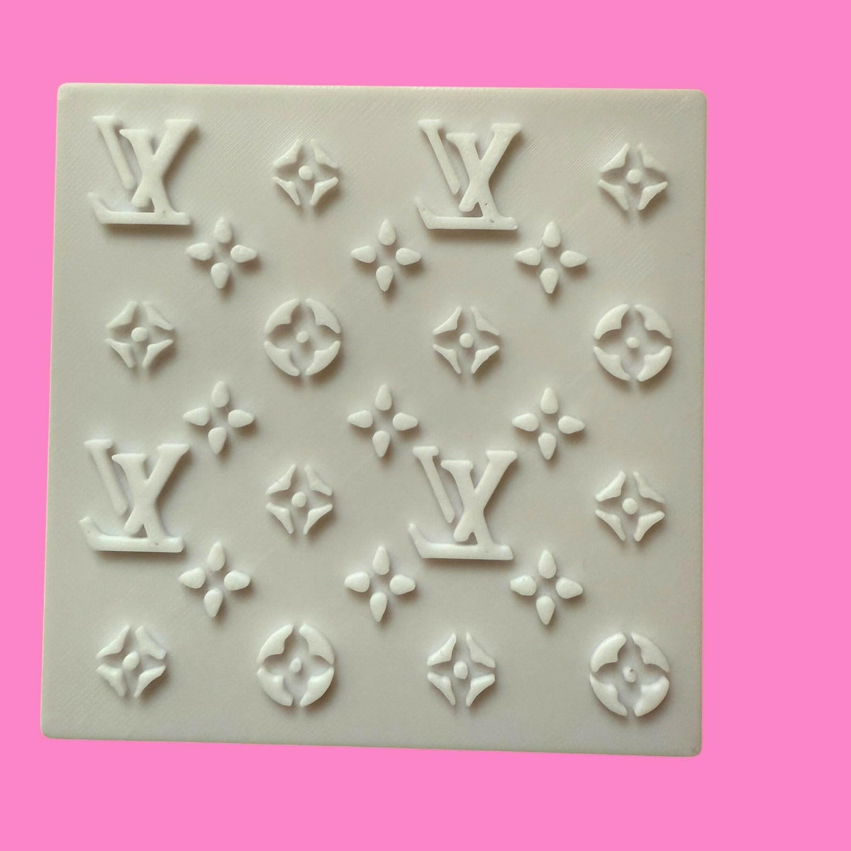 3D-Printed Designer Label Embosser Sheet – 10 cm Square, Hand Wash Only.