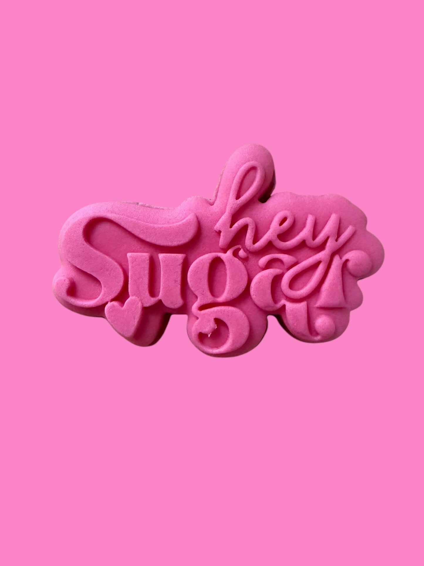 "Hey Sugar" Cookie Cutter & Stamp with Heart | Sweet Treat Design | PLA