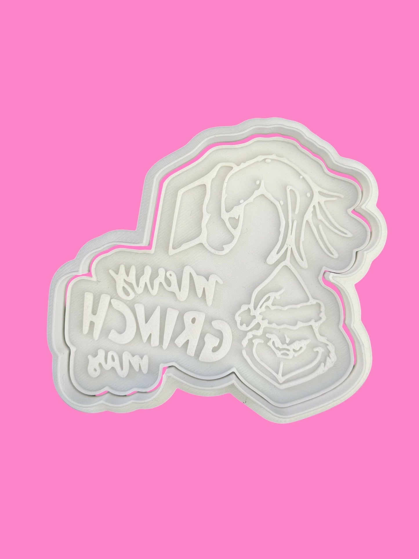 "Merry Grinch-Mas" Cookie Cutter & Stamp Set (8cm) | Festive Holiday Baking | PLA.