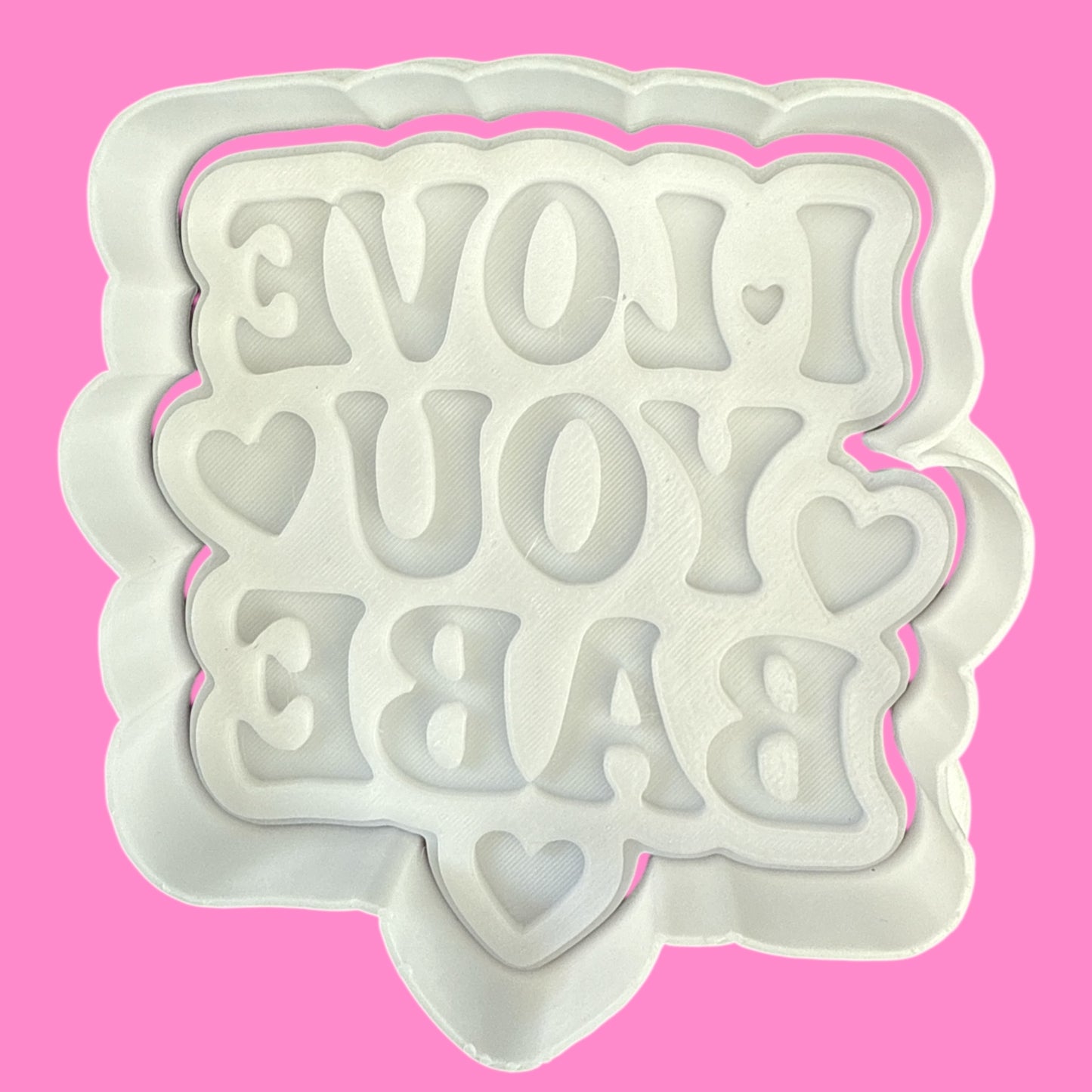 “I Love You Babe” Cookie Cutter & Outboss Stamp – Romantic Outboss Font Design