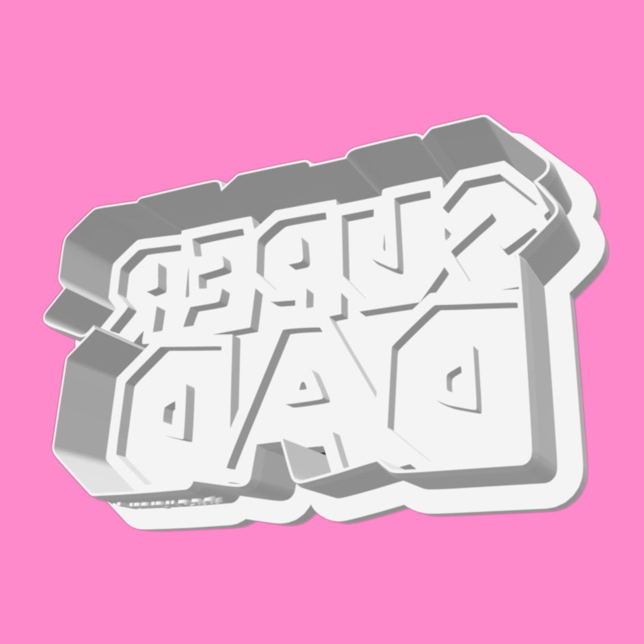 "Super Dad" Mario Font Cookie Cutter – Retro Video Game Style Baking & Fondant Tool
