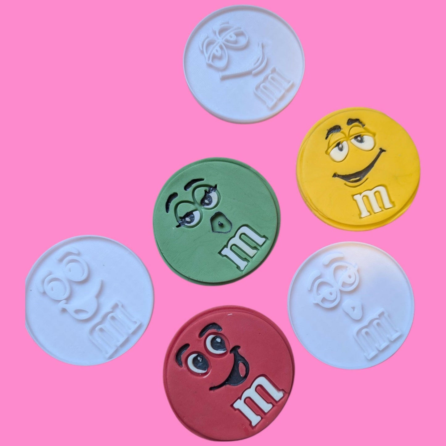 M&M-Inspired Cookie Cutter & Embosser Set – 7cm, 8cm, 10cm | Emboss and Impress.