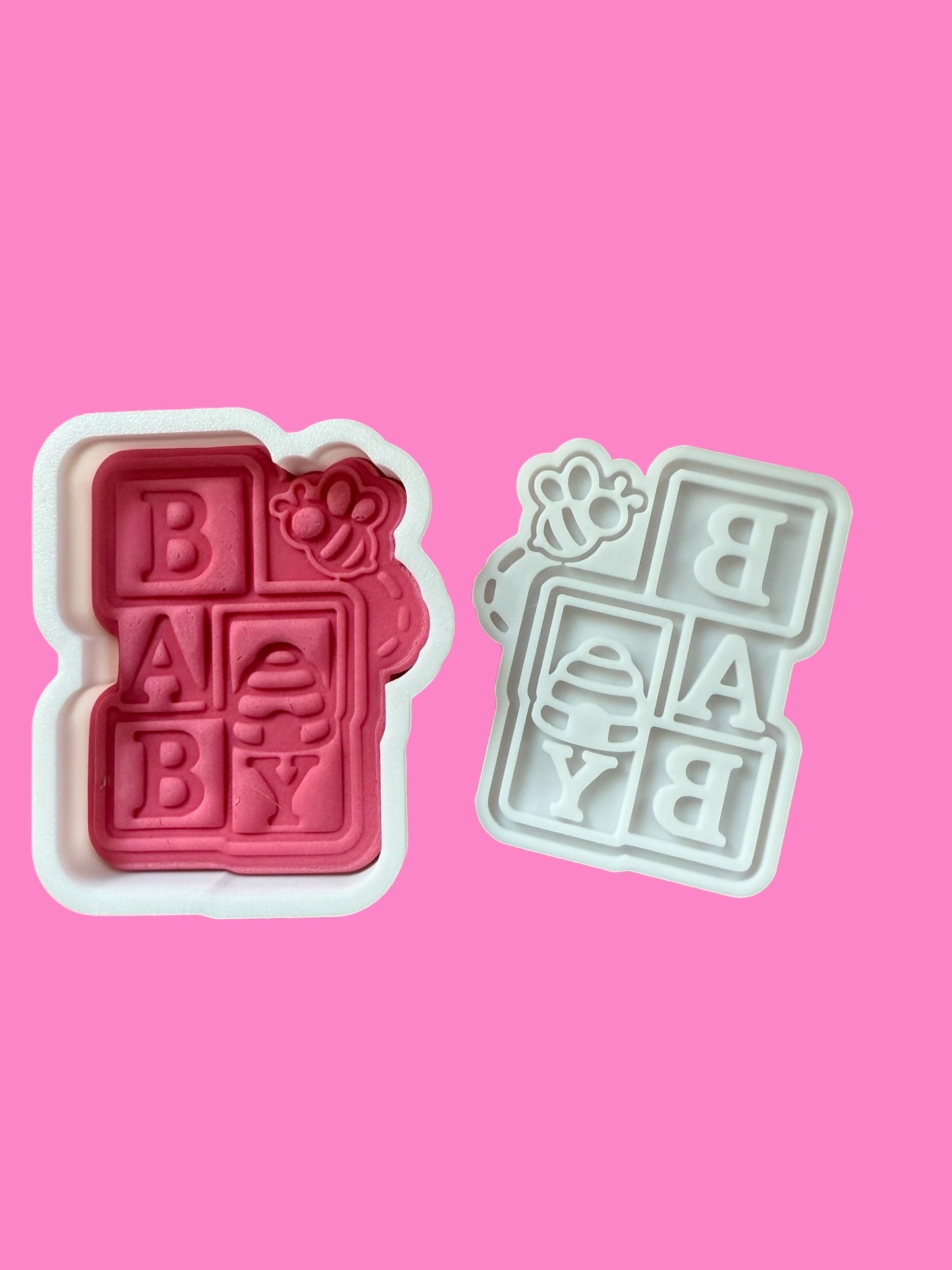 Baby Blocks & Bumblebee Cookie Cutter & Embosser – Sweet Baby Shower Design