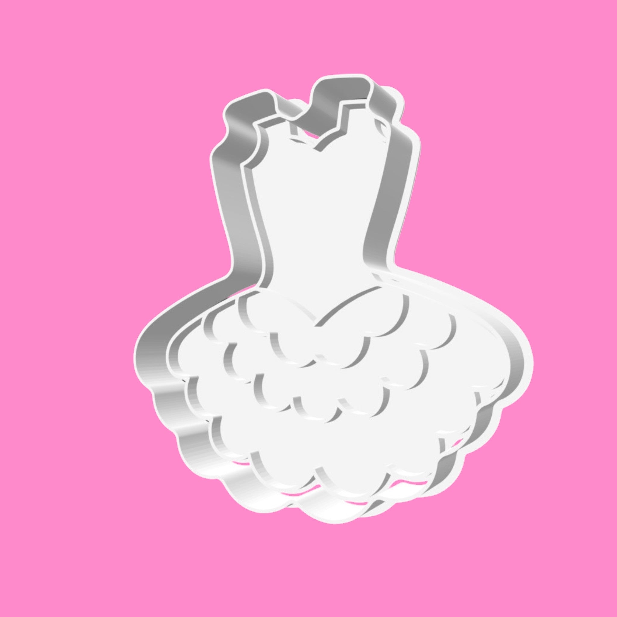Ballerina Tutu Cookie Cutter & Embosser – 8cm Ballet Dress Fondant Cutter