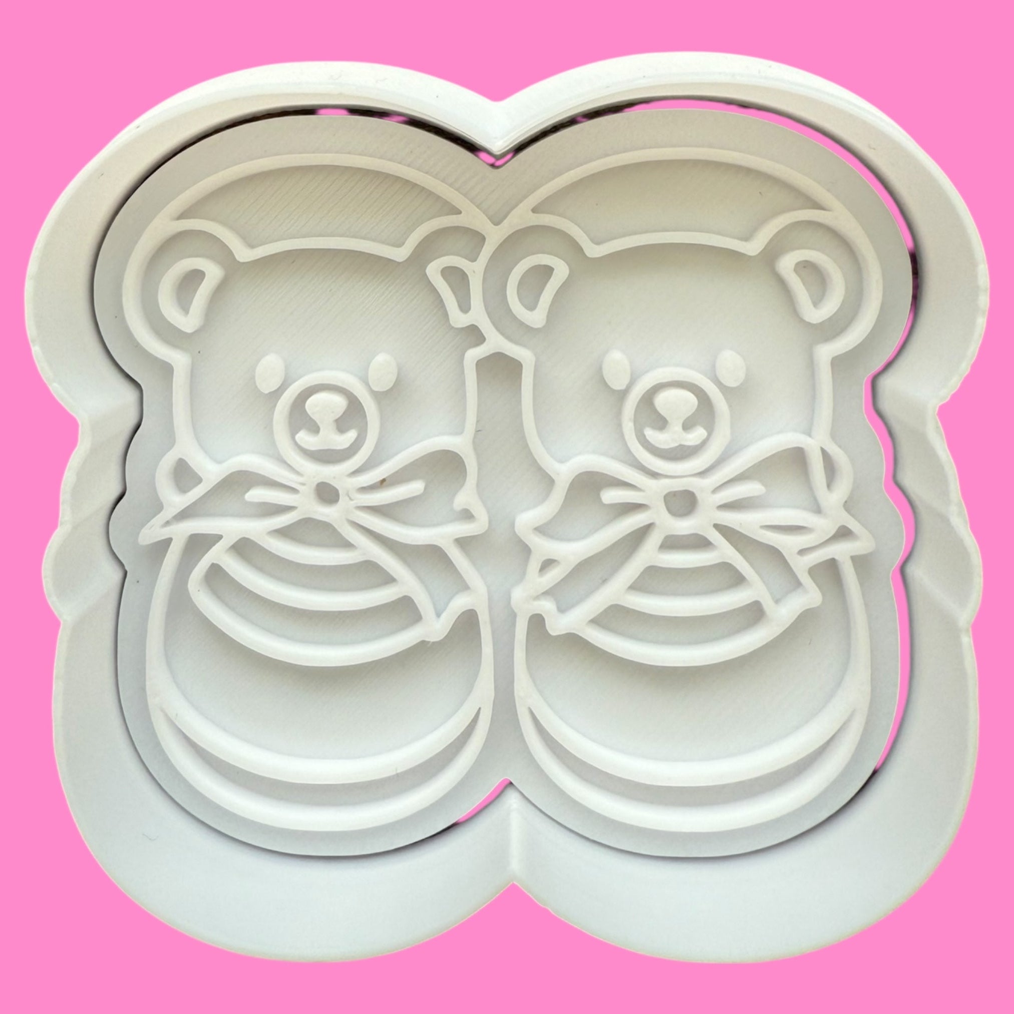 Bear with Bow & Baby Shoes Cookie Cutter & Embosser Stamp Set – Baby Shower & Keepsake Collection