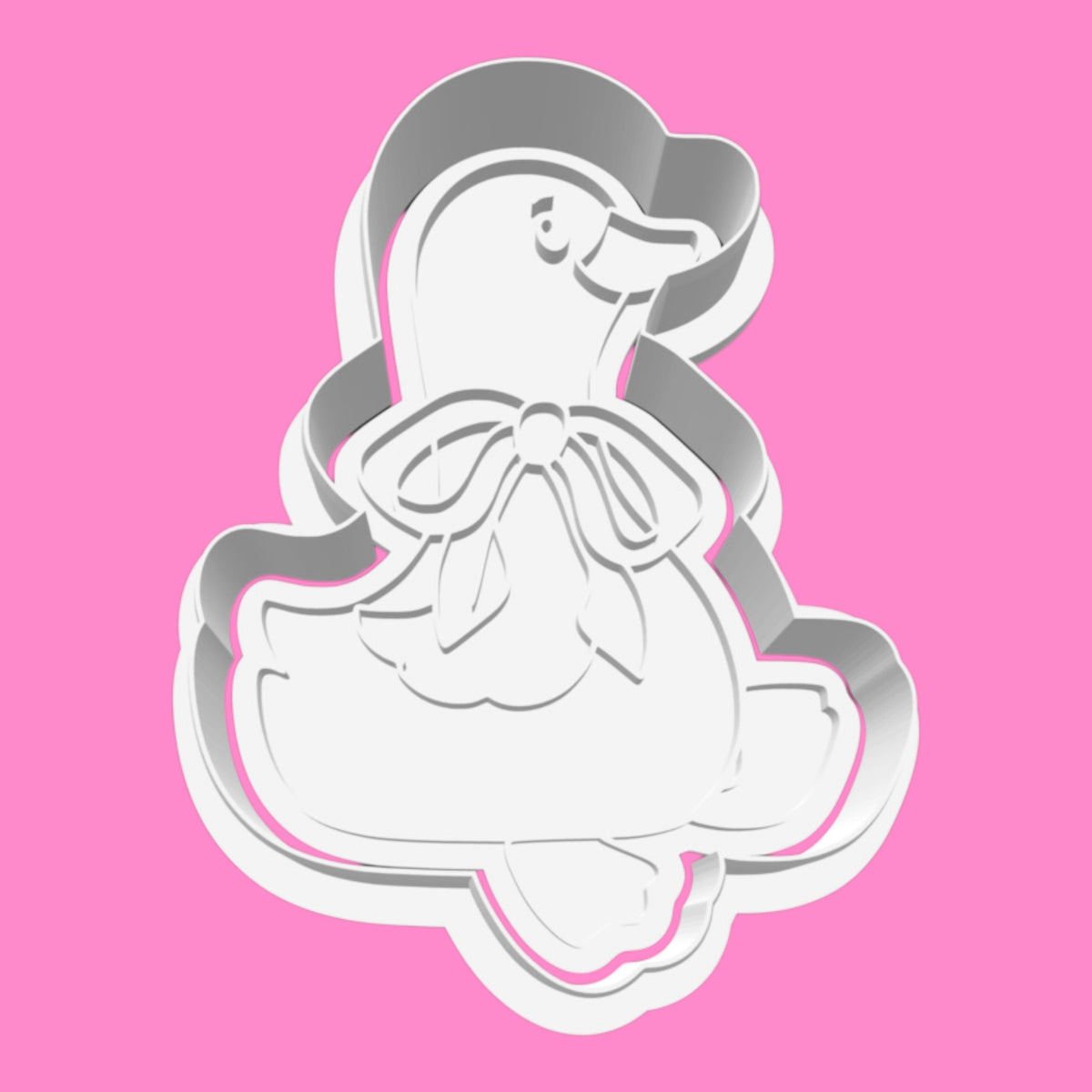 One Silly Goose 1st Birthday Cookie Cutter & Stamp Set | Cute Goose with Balloon, Bow & Winter Hat Designs | 8cm