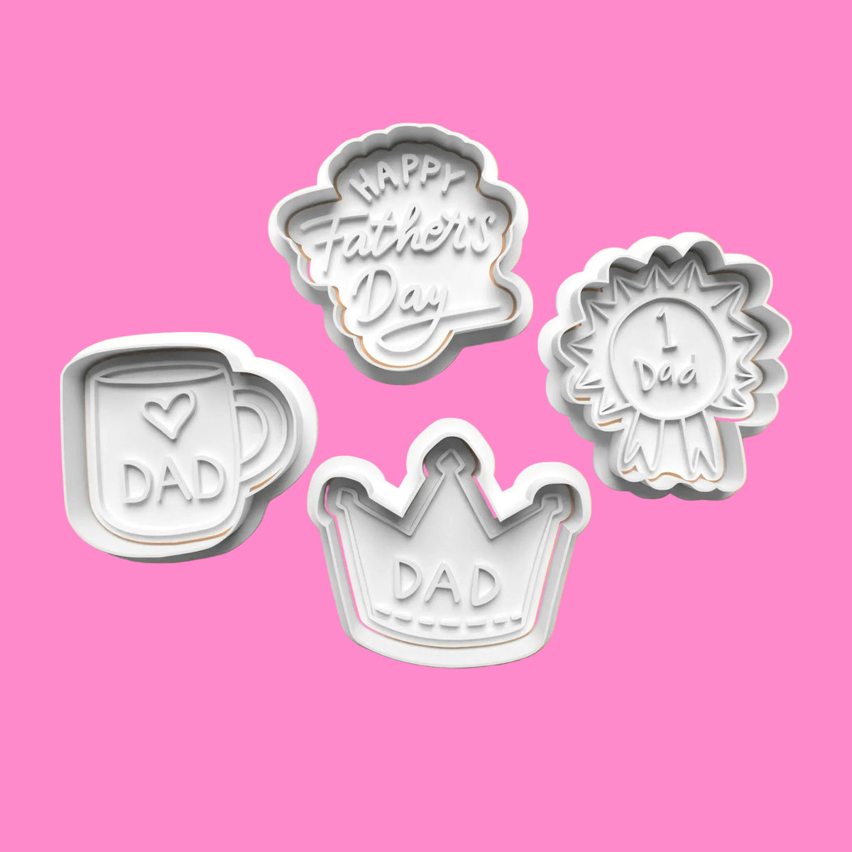 Father’s Day Cookie Cutter Set (4 pcs) | Dad-Themed Baking Tools | PLA.