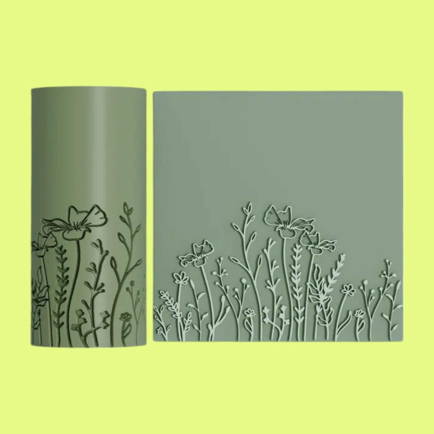 Wildflower Textured Roller for Fondant Polymer Clay.