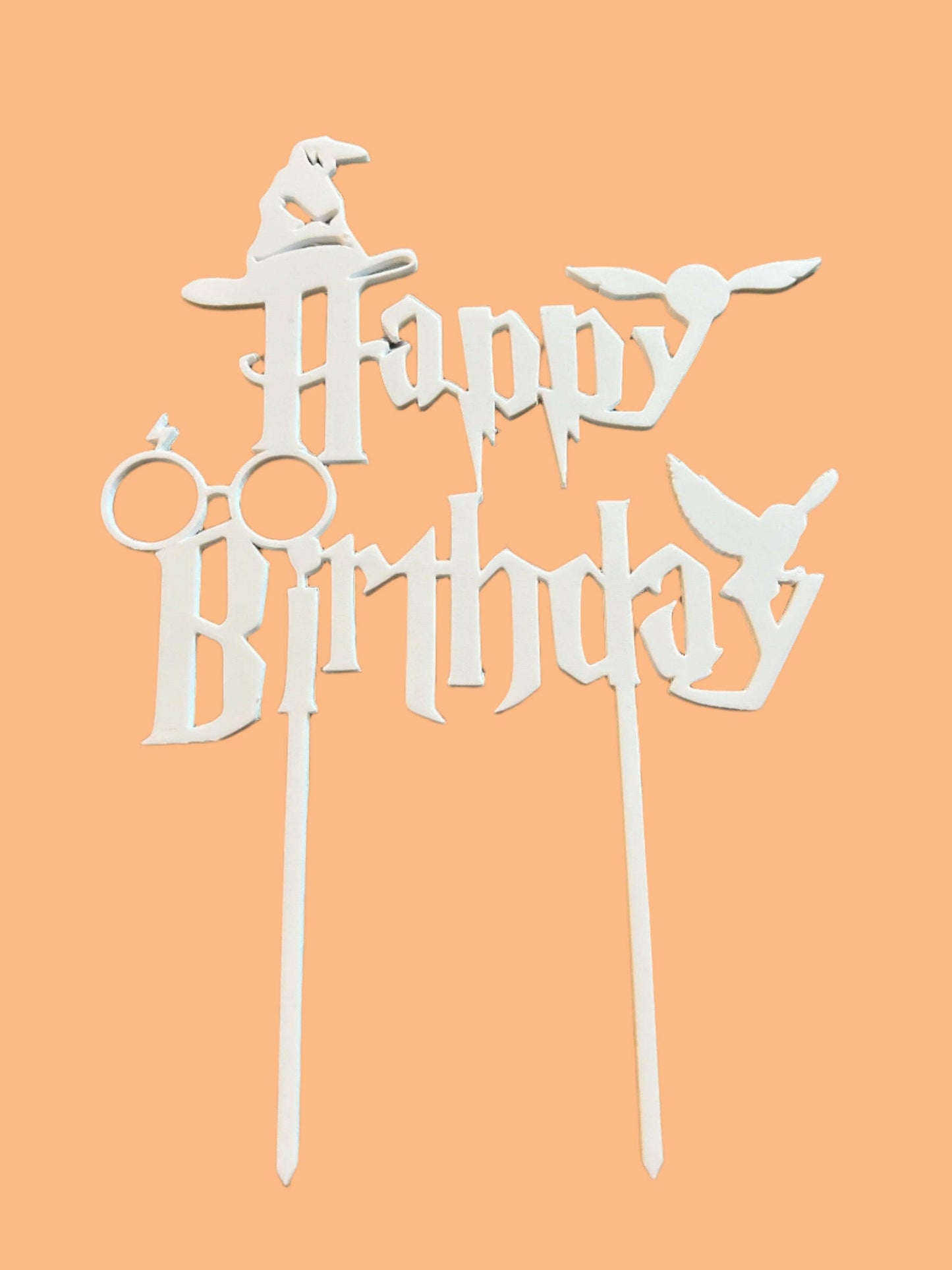 Harry Potter style Happy Birthday Cake Topper.