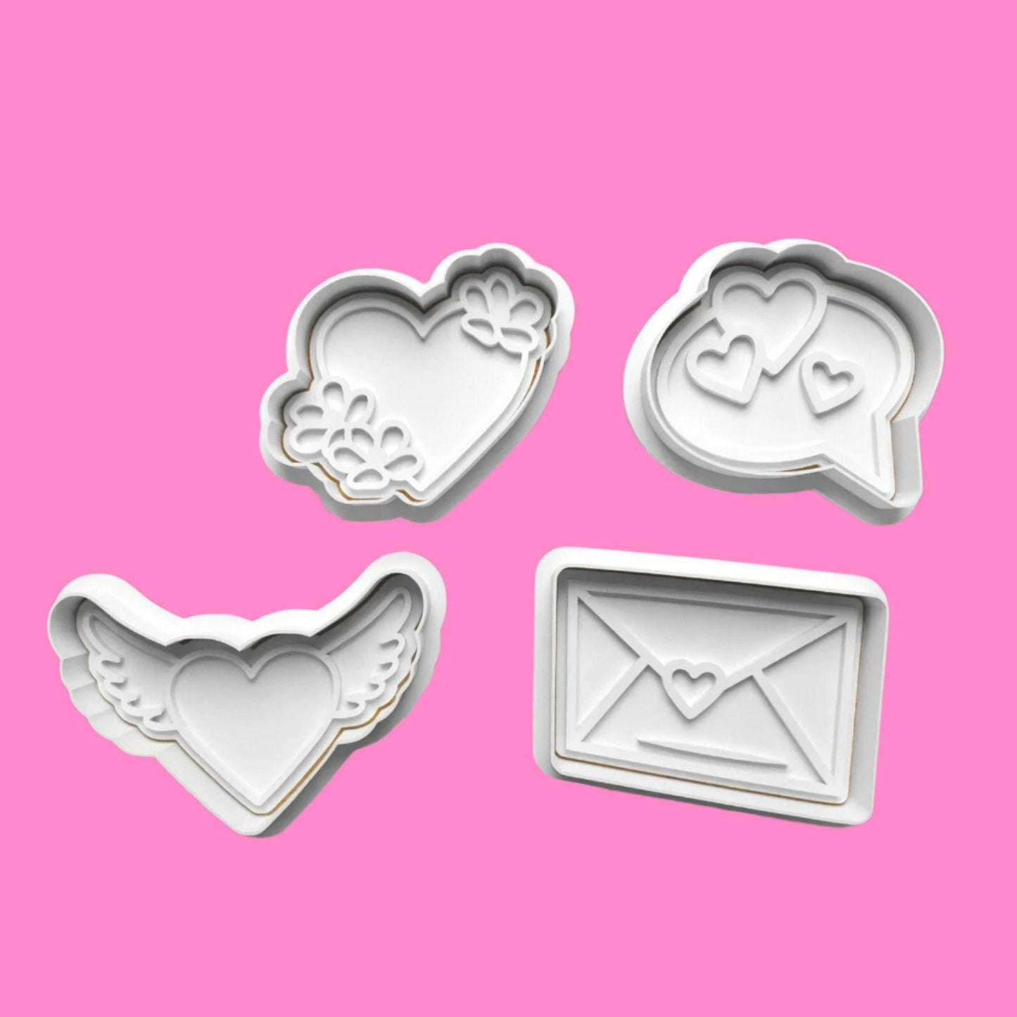 Valentines Day Tell them You Love Them with this complete Cookie Cutter and Embosser Set..