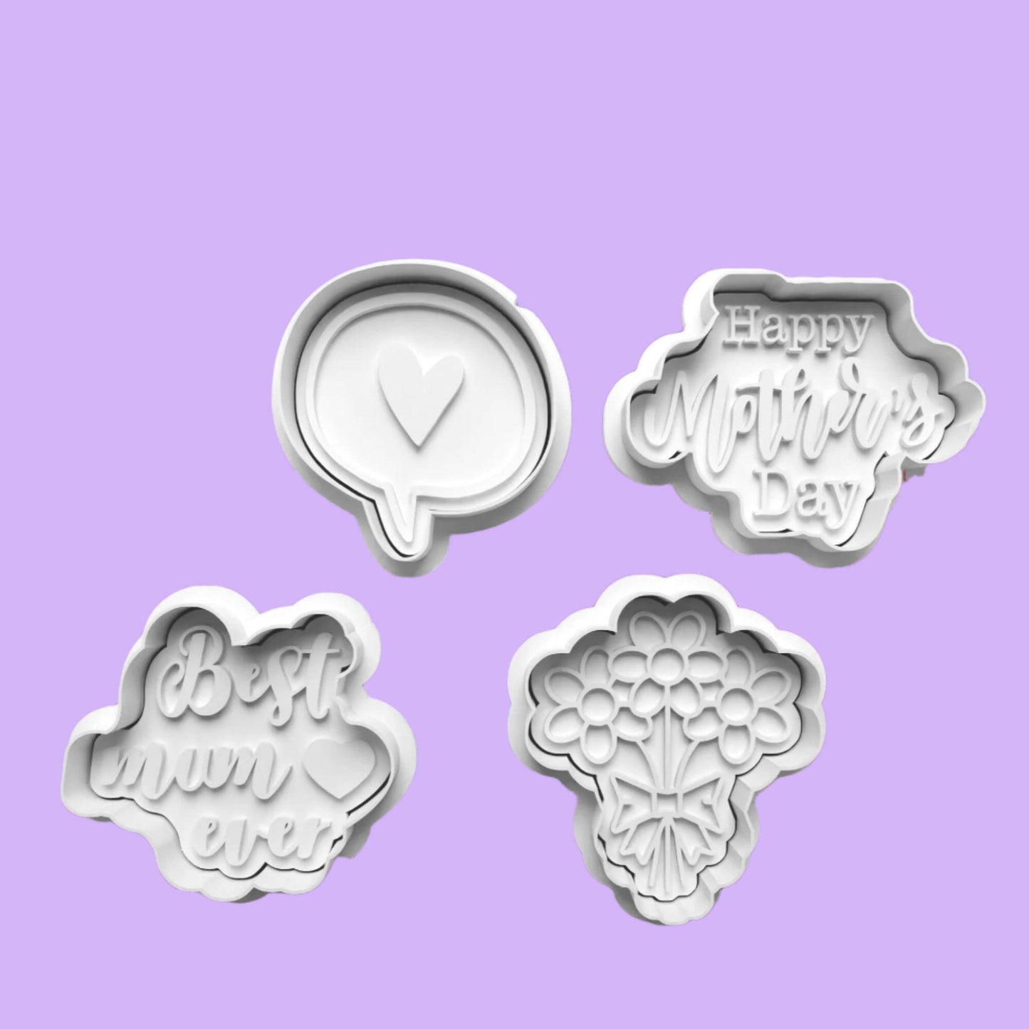 Happy Mothers Day complete Cookie Cutters and Embosser Set..