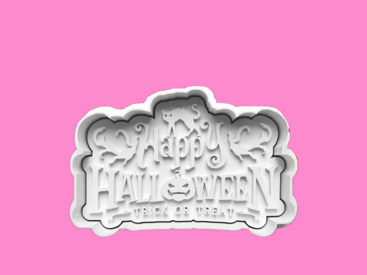 Happy Halloween themed Cookie Cutter and embosser.