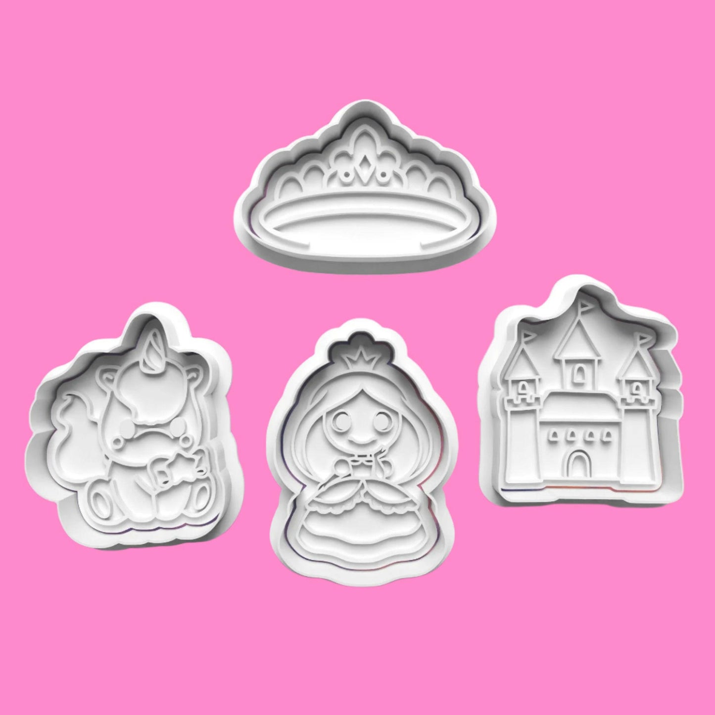 Unicorn Cookie Cutter and Embosser Set of 4 in 7cm or 10cm sizes..