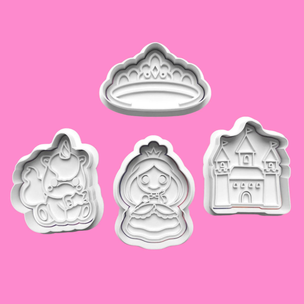 Unicorn Cookie Cutter and Embosser Set of 4 in 7cm or 10cm sizes..